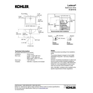 KOHLER K-2214-G-0 Ladena Undermount Bathroom Sink in White - Perfect for Small Bathrooms & Powder Rooms - Durable Porcelain Ceramic Sink for Home & Commercial Use