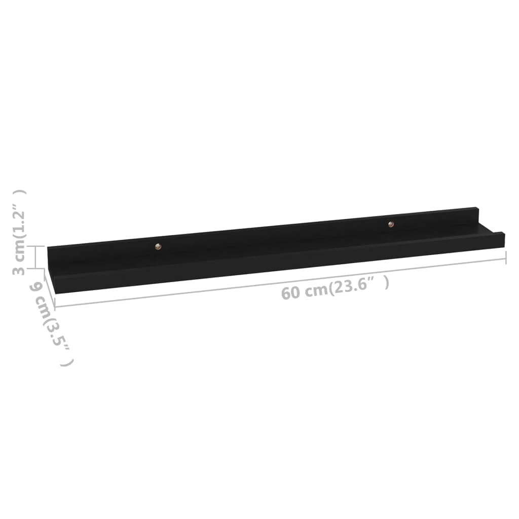 SKM 4-Pack Black Wall Shelves - 23.6