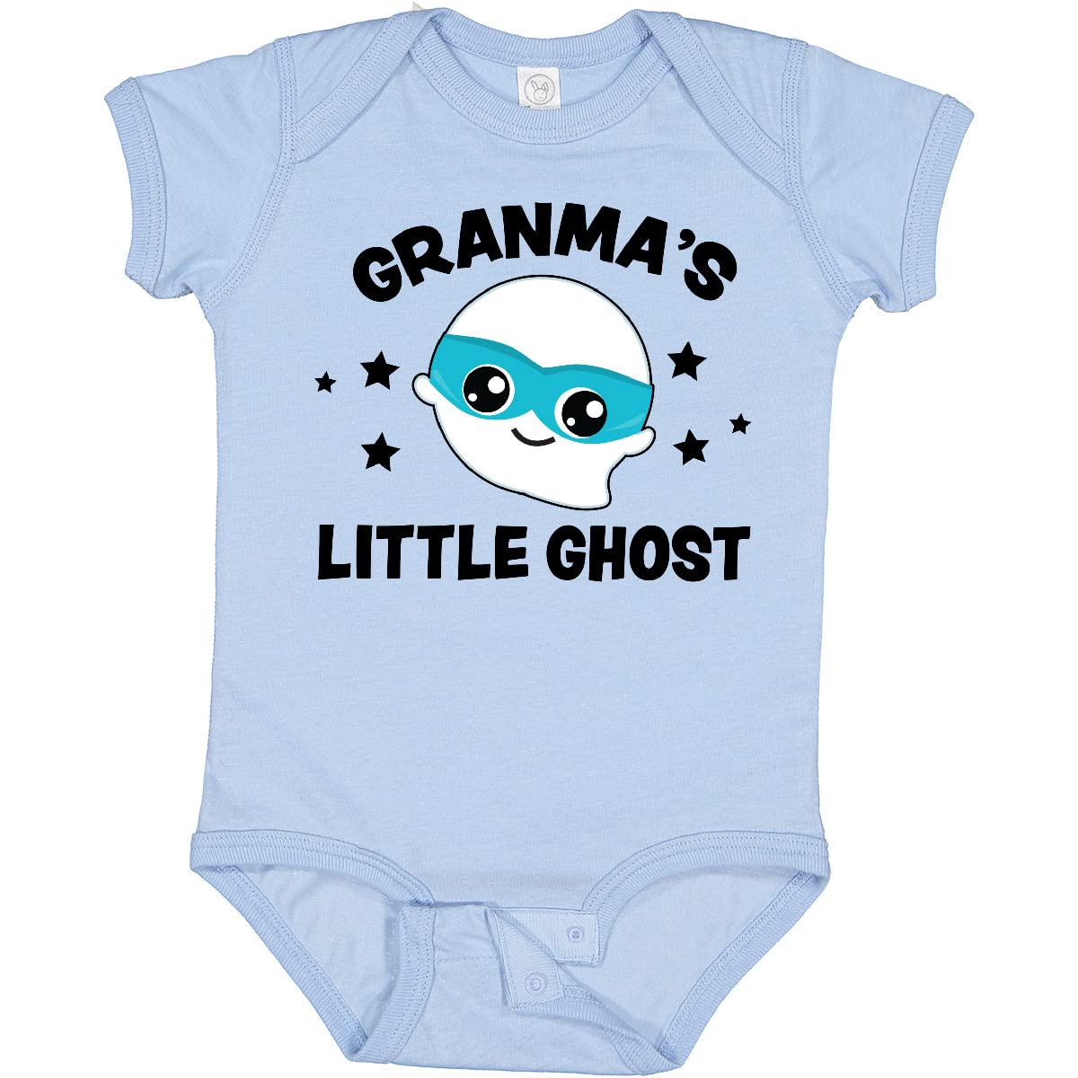 Inktastic Cute Grandma's Little Ghost with Stars Baby Bodysuit - Soft Cotton Infant Onesie for Halloween, Birthday & Family Photos