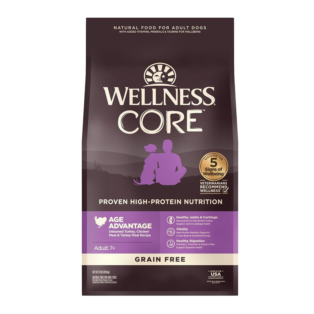 Premium CORE Turkey Dry Dog Food for Adult Dogs 7+ Years - High Protein, Grain-Free Recipe for Senior Canine Health - Ideal for Aging Dogs with Sensitive Stomachs