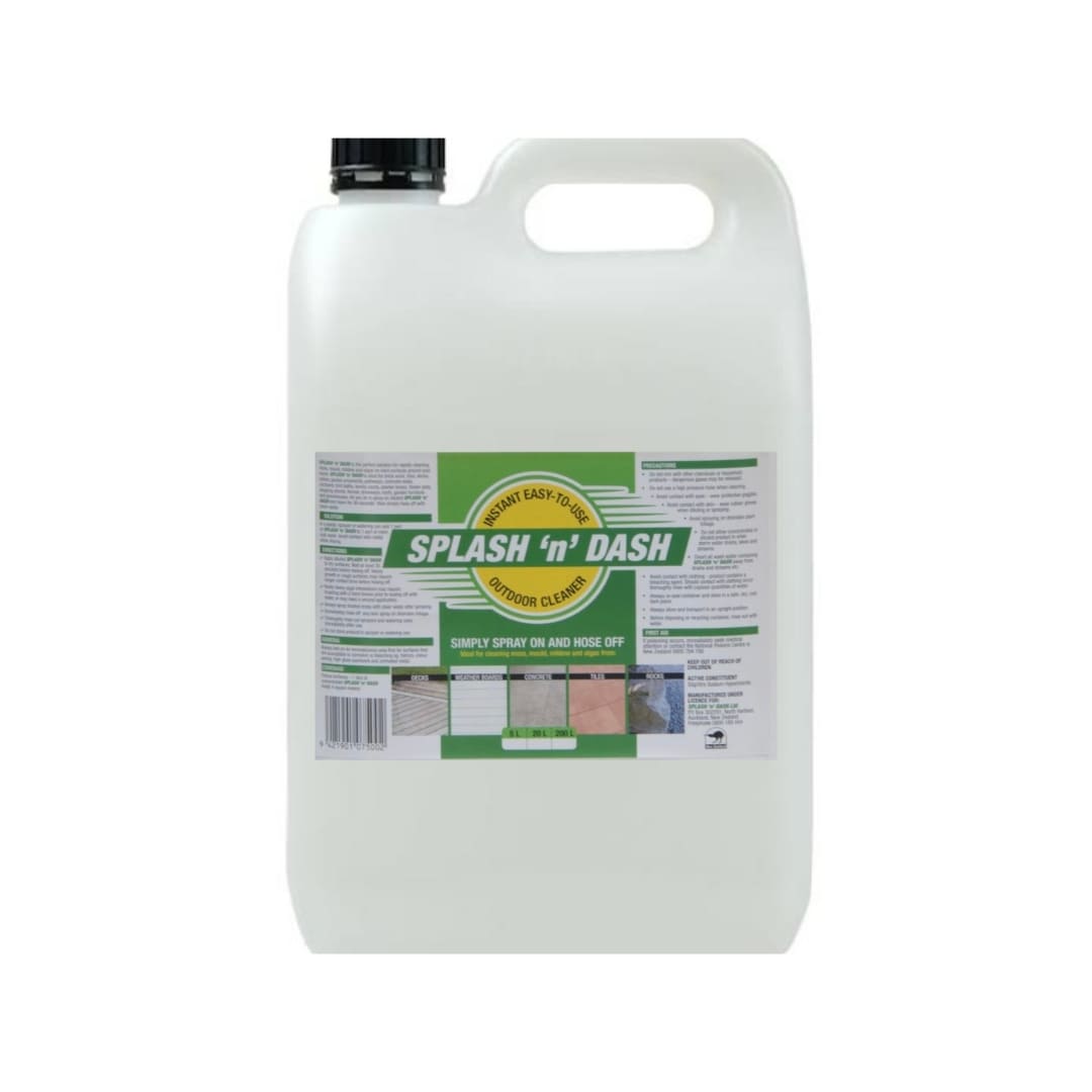 SPLASH 'N' DASH - Instant Moss & Mold Killer for Hard Surfaces - Fast Acting Outdoor Cleaner for Patios, Decks, Driveways & Walkways