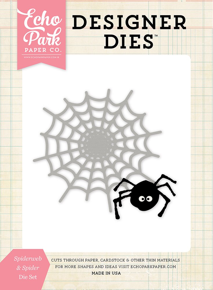EPPDIE574 Spiderweb & Spider Die Set by Echo Park Paper Company - Perfect for Halloween Scrapbooking, Card Making & DIY Crafts