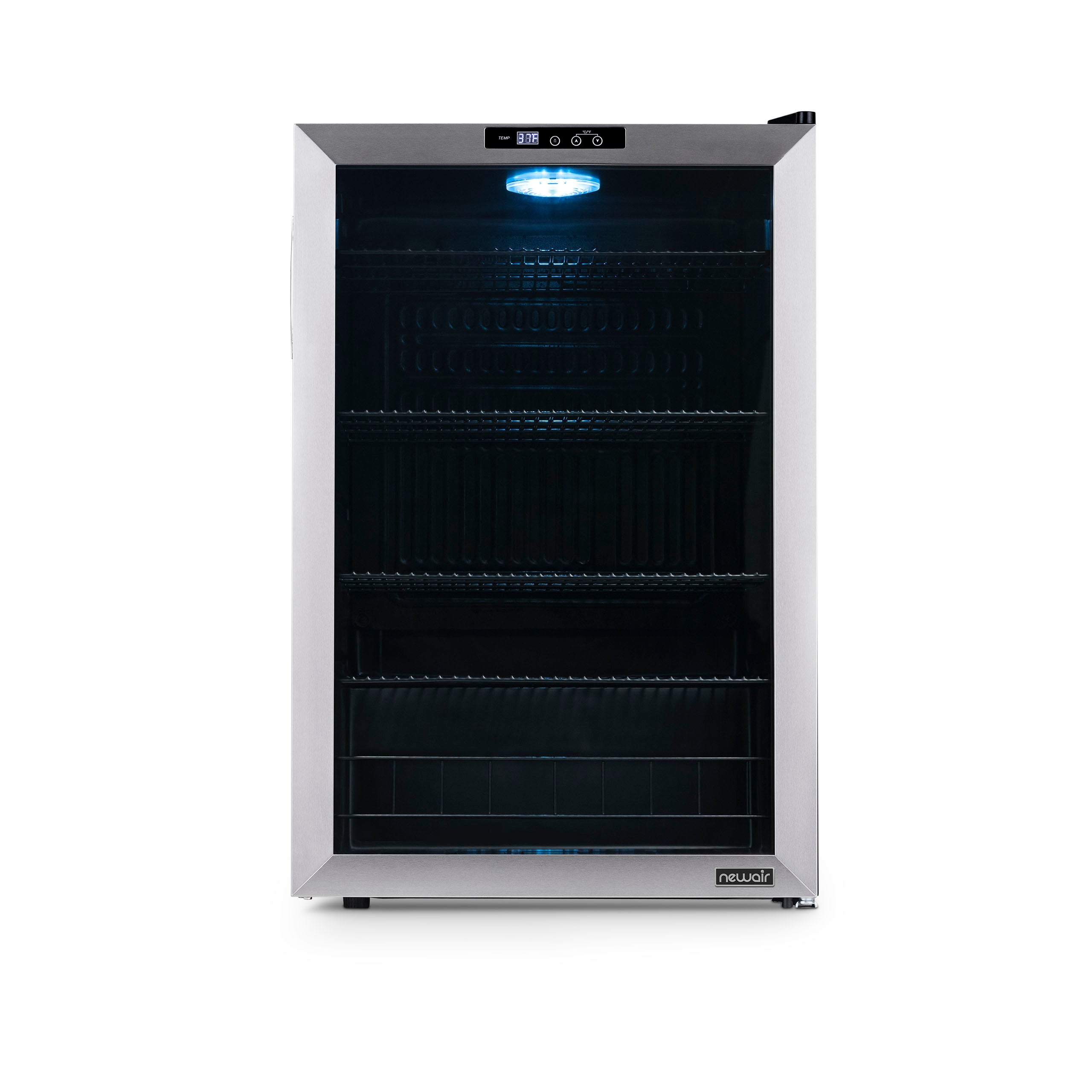 Newair® 160 Can Freestanding Stainless Steel Beverage Refrigerator - Perfect for Home Bar, Office, or Garage - Keep Drinks Cold & Organized