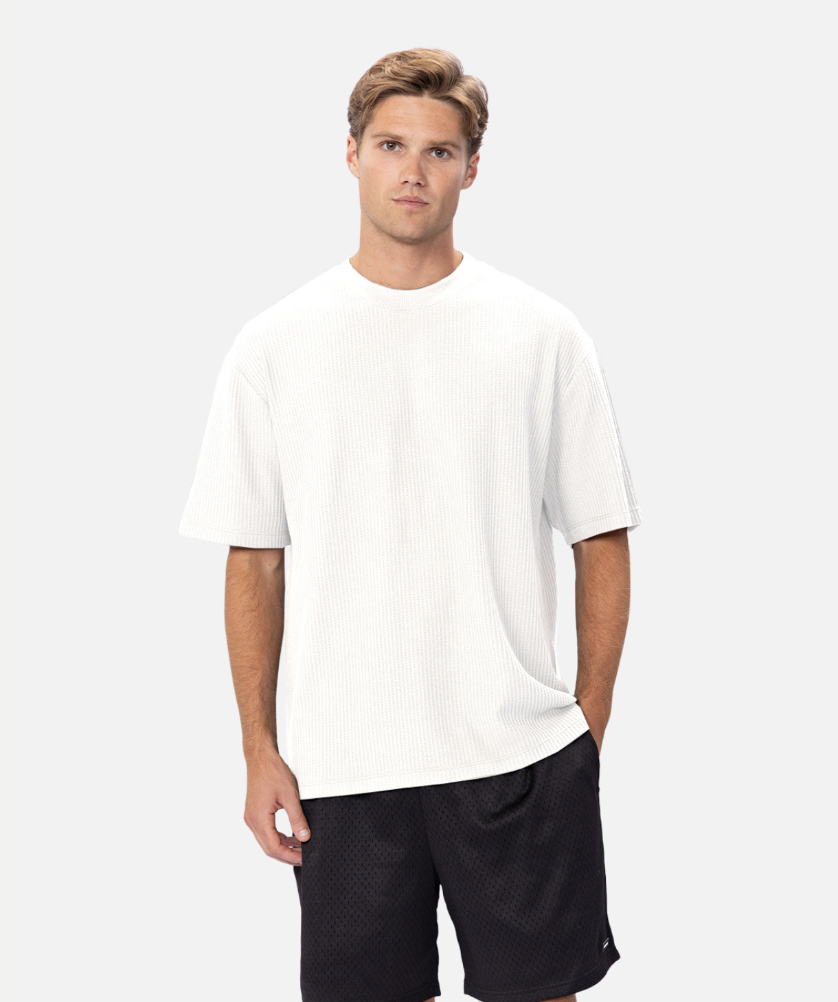 The Earl Waffle Tee - Soft Cotton Crewneck T-Shirt for Men - White - Casual Wear & Layering Essential