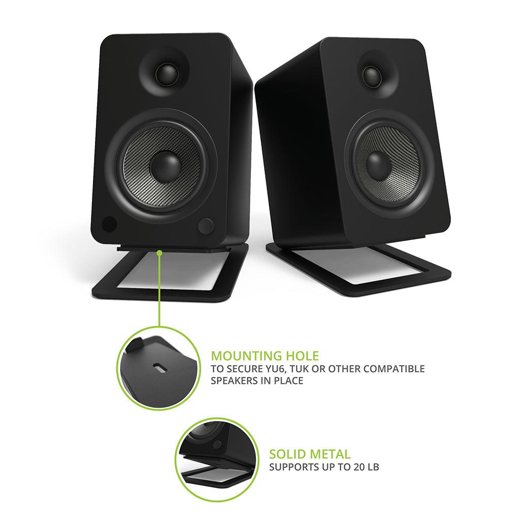 Premium Kanto S6 Desktop Speaker Stands - Adjustable Height & Angle for Optimal Sound - Perfect for Home Office, Gaming & Studio Setup