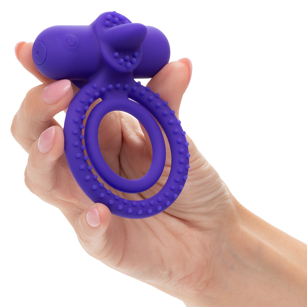 Rechargeable Dual Climaxer Vibrating Silicone Cock Ring for Couples - Enhances Pleasure & Intimacy in Bedroom Play