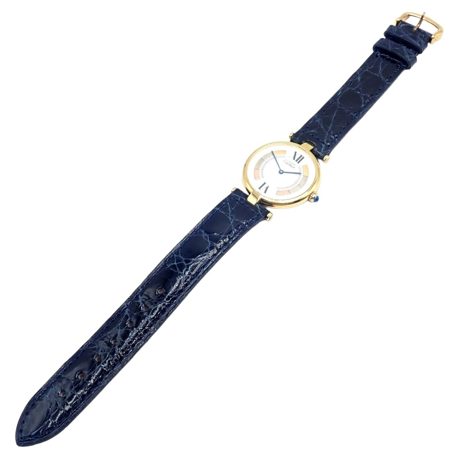 Cartier Must De Silver 925 Vermeil Round Quartz Watch 30mm - Luxury Women's Timepiece for Business & Evening Events