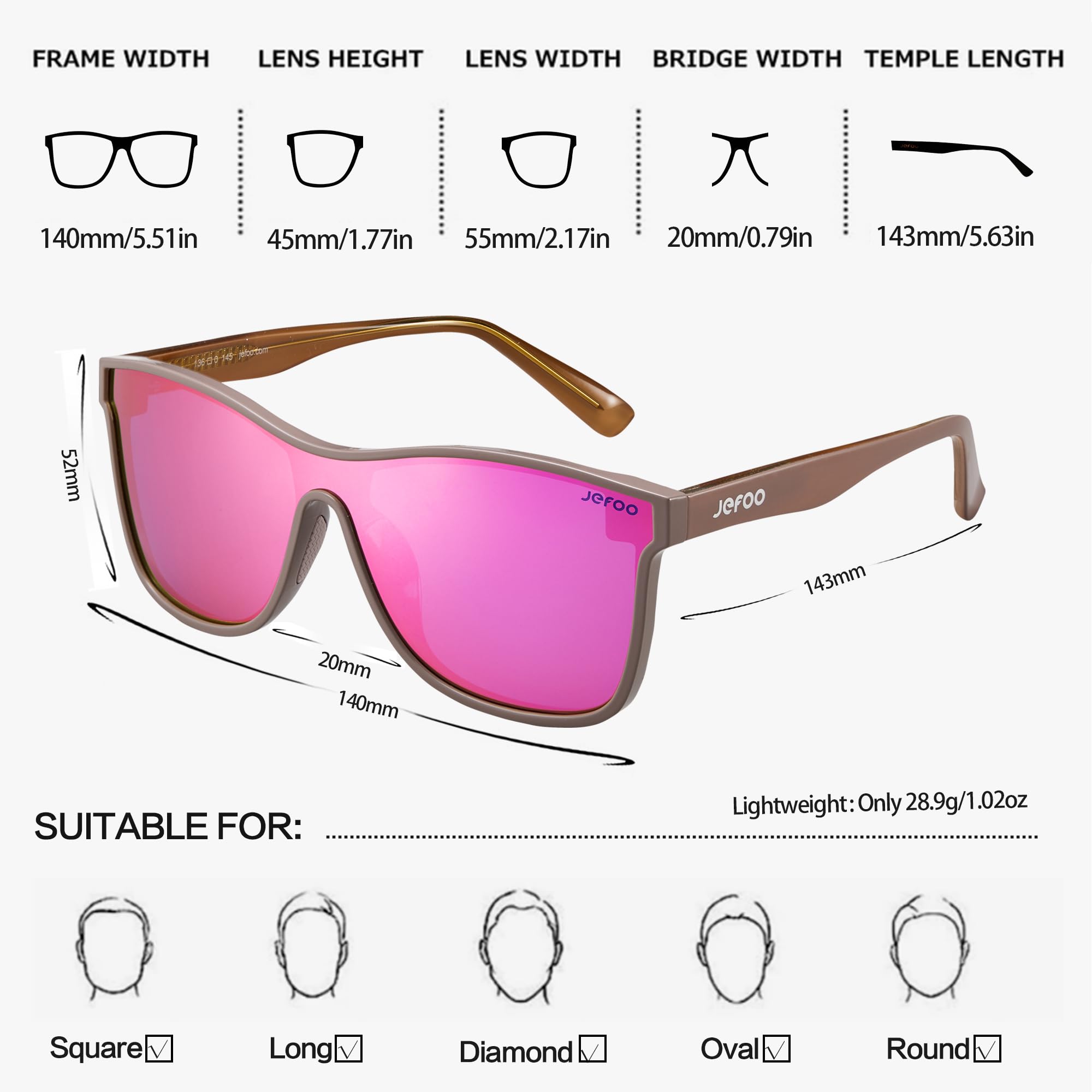 Polarized Sunglasses for Men & Women - Trendy Mirrored Shades with UV400 Protection - Reflective Sun Glasses for Driving, Fishing & Outdoor Activities