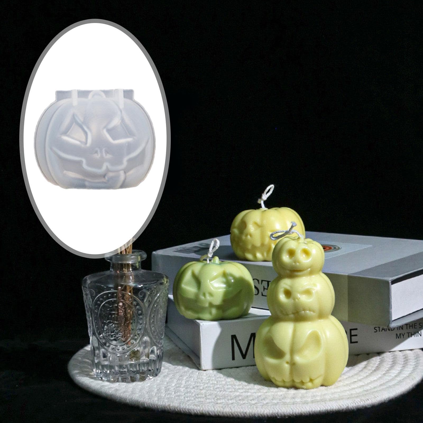 SECRET DESIRE Silicone Candle Making Mold - DIY Pumpkin Shaped Candle Kit for Halloween, Thanksgiving & Christmas Crafts - Perfect for Home Decor, Party Favors & Gift Making