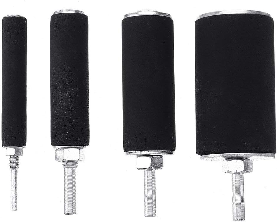 20Pcs Sanding Drum Kit with 80/120 Grit Abrasive Sleeves - Rubber Mandrels for Drill Press - Woodworking Sanding Tools for Smoothing & Polishing Wood, Metal & Plastic Surfaces