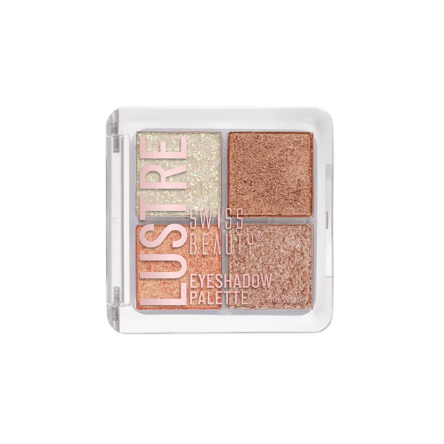 Swiss Beauty Lustre Eyeshadow Palette - 4 Highly Pigmented Matte & Shimmer Shades | Long-Lasting Wear | Vegan & Cruelty-Free | For All Skin Types | Perfect for Day to Night Makeup Looks | Shimmer n Shine 5g