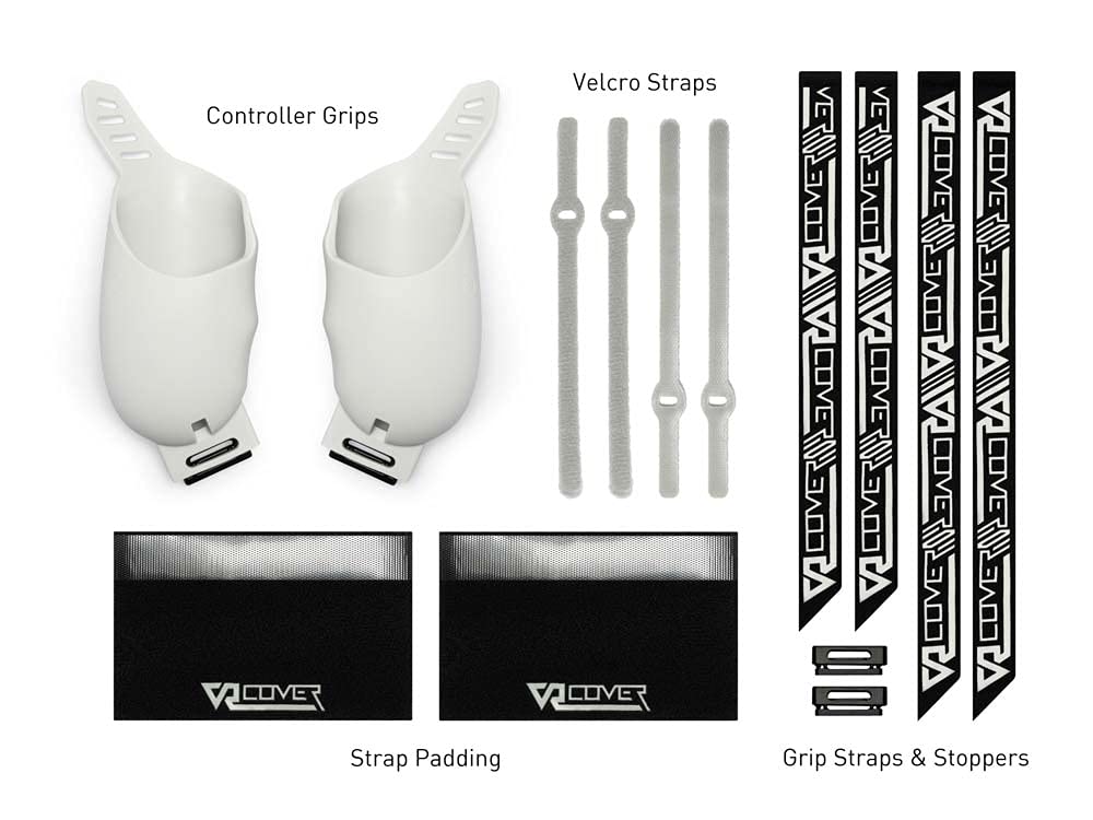 VR Cover Controller Grips for Meta/Oculus Quest 2 - Enhanced Grip & Comfort (Light Grey) | Perfect for Gaming, Fitness & Virtual Reality Experiences
