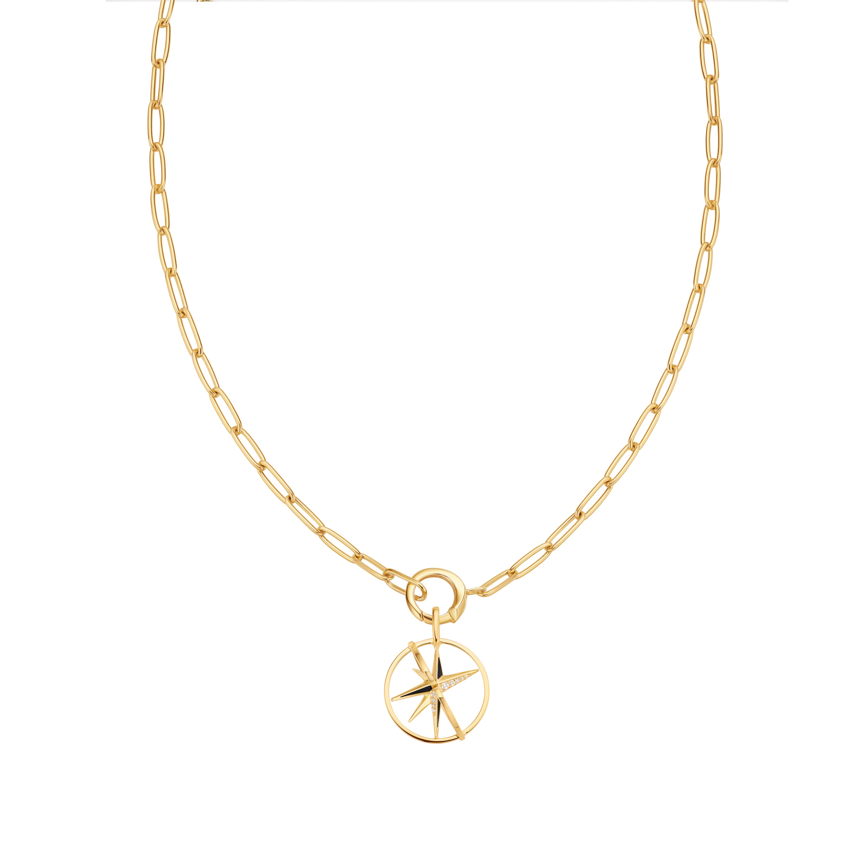 14K Gold Star Circle Charm Necklace for Women - Dainty Layering Pendant Jewelry Gift for Birthday, Anniversary & Valentine's Day | Perfect for Everyday Wear & Special Occasions