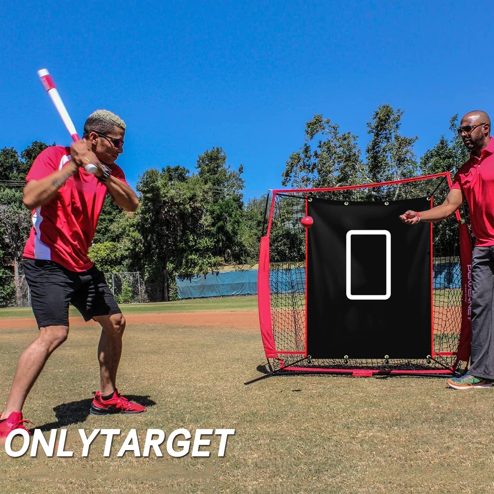 FINGER TEN 4' x 6' Baseball Batting Cage Backstop & Softball Strike Zone Target - Pitching Practice Net for Baseball & Softball Training | Perfect for Backyard, Field, and Indoor Drills