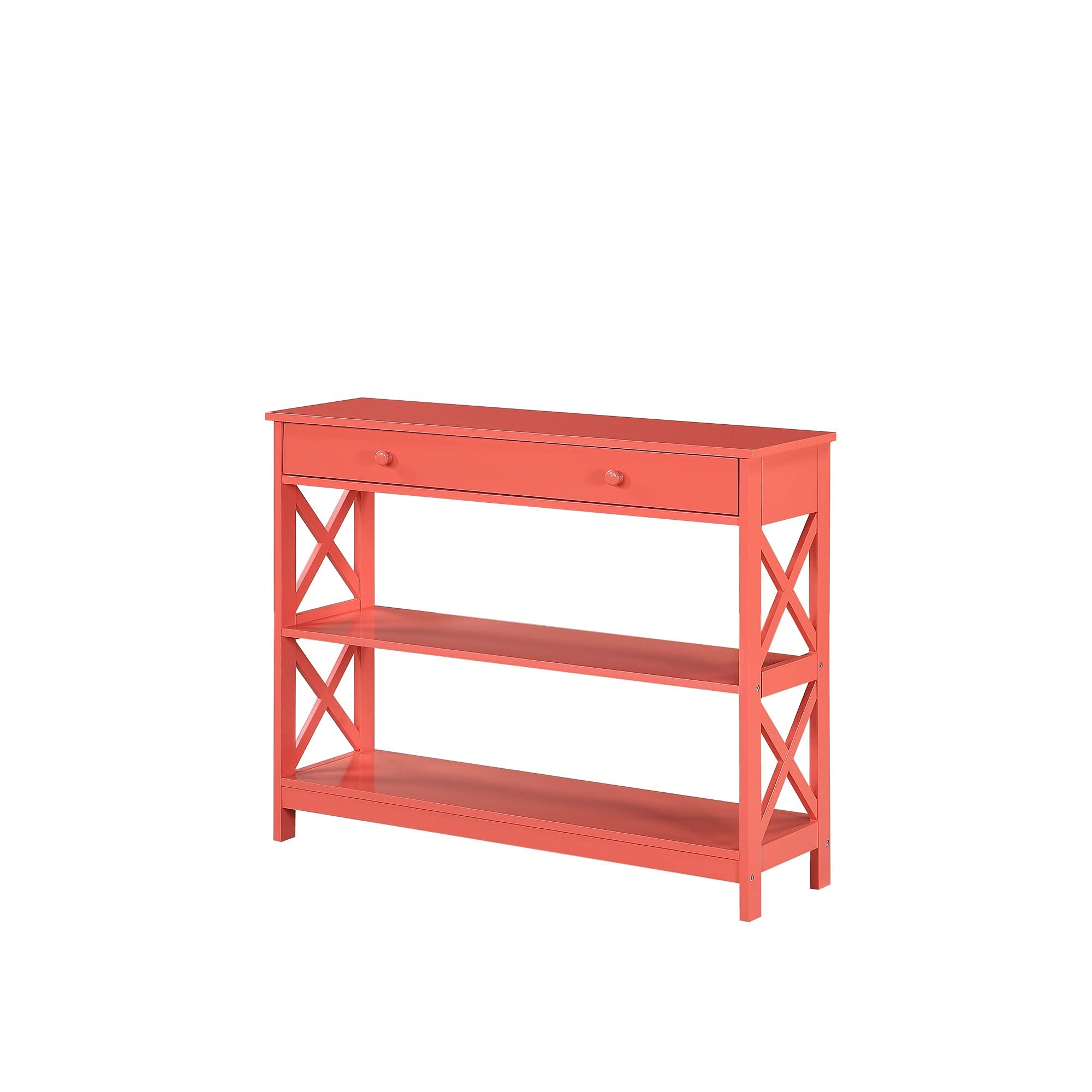 Ergode Oxford 1-Drawer Console Table with Storage Shelves - Entryway Sofa Table for Living Room, Hallway & Small Spaces