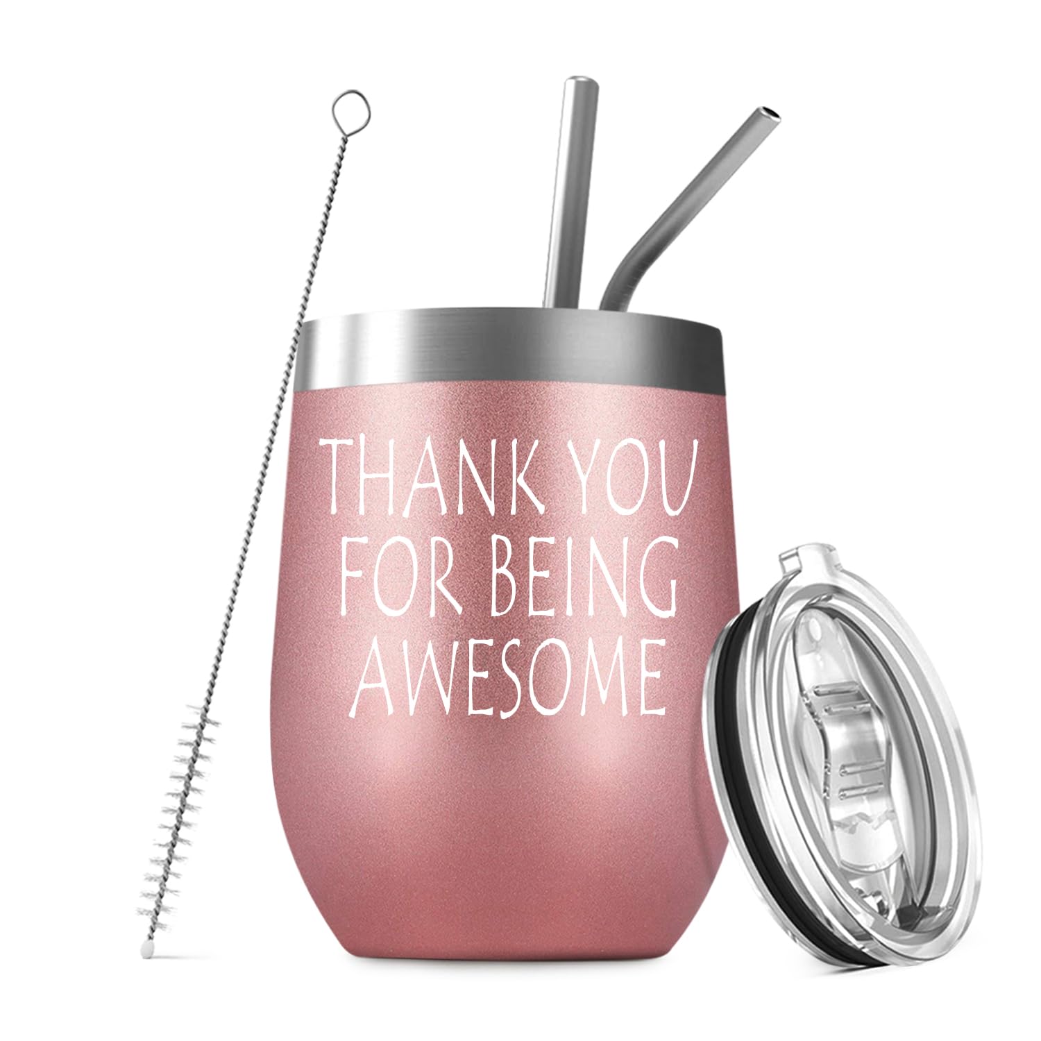 Funny Thank You Gifts - Stainless Steel Wine Tumbler for Friends, Birthday & Appreciation - Insulated Travel Mug for Coffee, Wine & Cocktails - Perfect for Office, Home & Outdoor Adventures