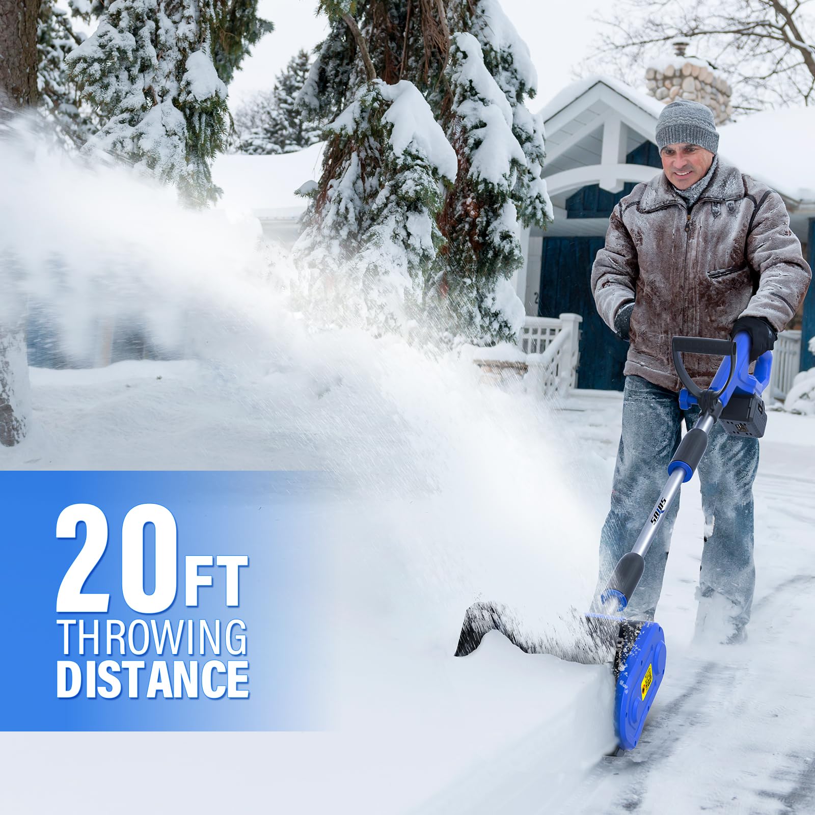 20V Cordless Electric Snow Shovel with Adjustable Handle - 11-Inch Wide Snow Blower, Includes 4.0Ah Battery & Fast Charger - Perfect for Driveways, Sidewalks & Small Areas (Dust Bag Included)