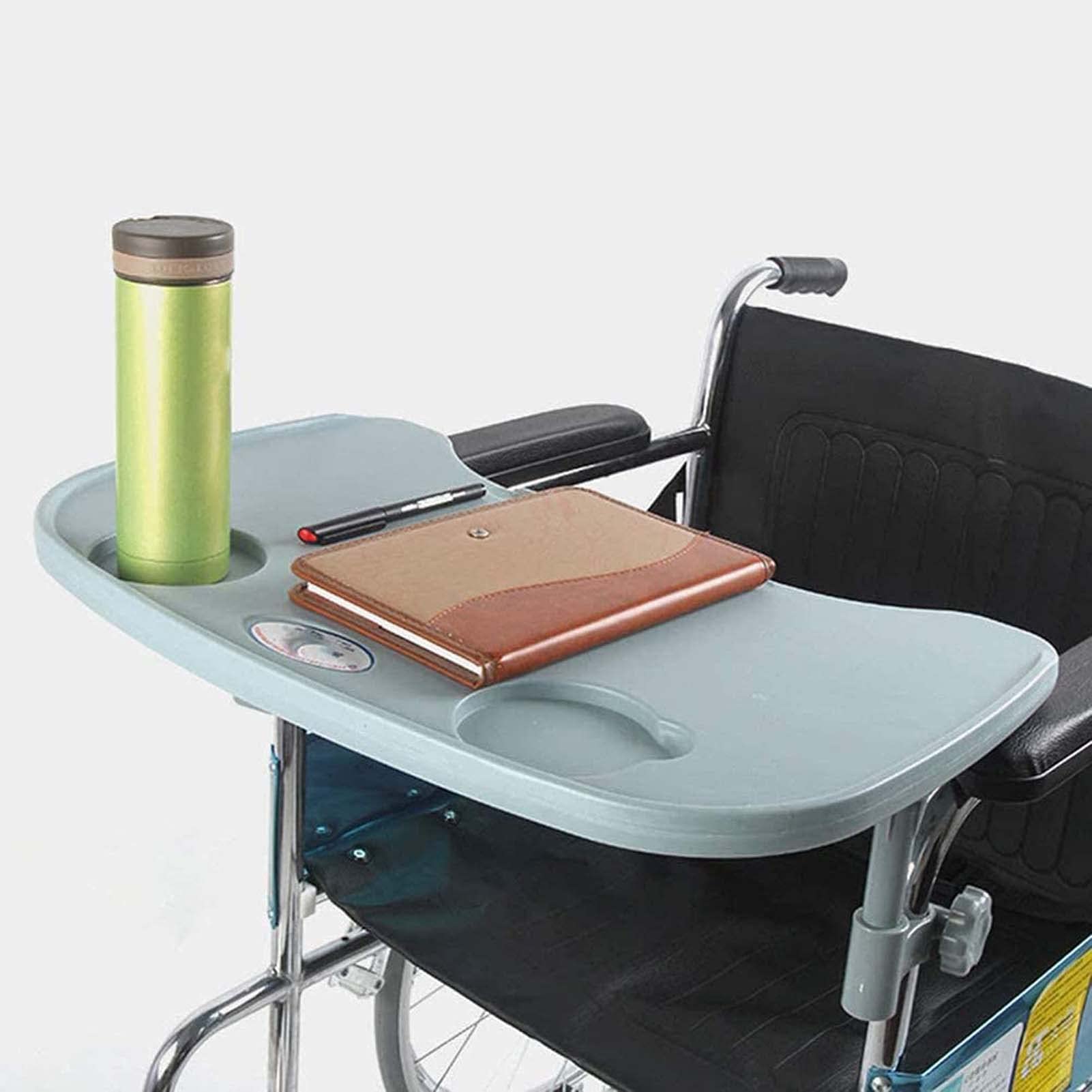 Portable Wheelchair Lap Tray with Cup Holder - Durable Wheelchair Accessories Desk for Eating, Reading & Resting - Blue, Large Size - Ideal for Meals, Work & Leisure Activities at Home or Outdoors