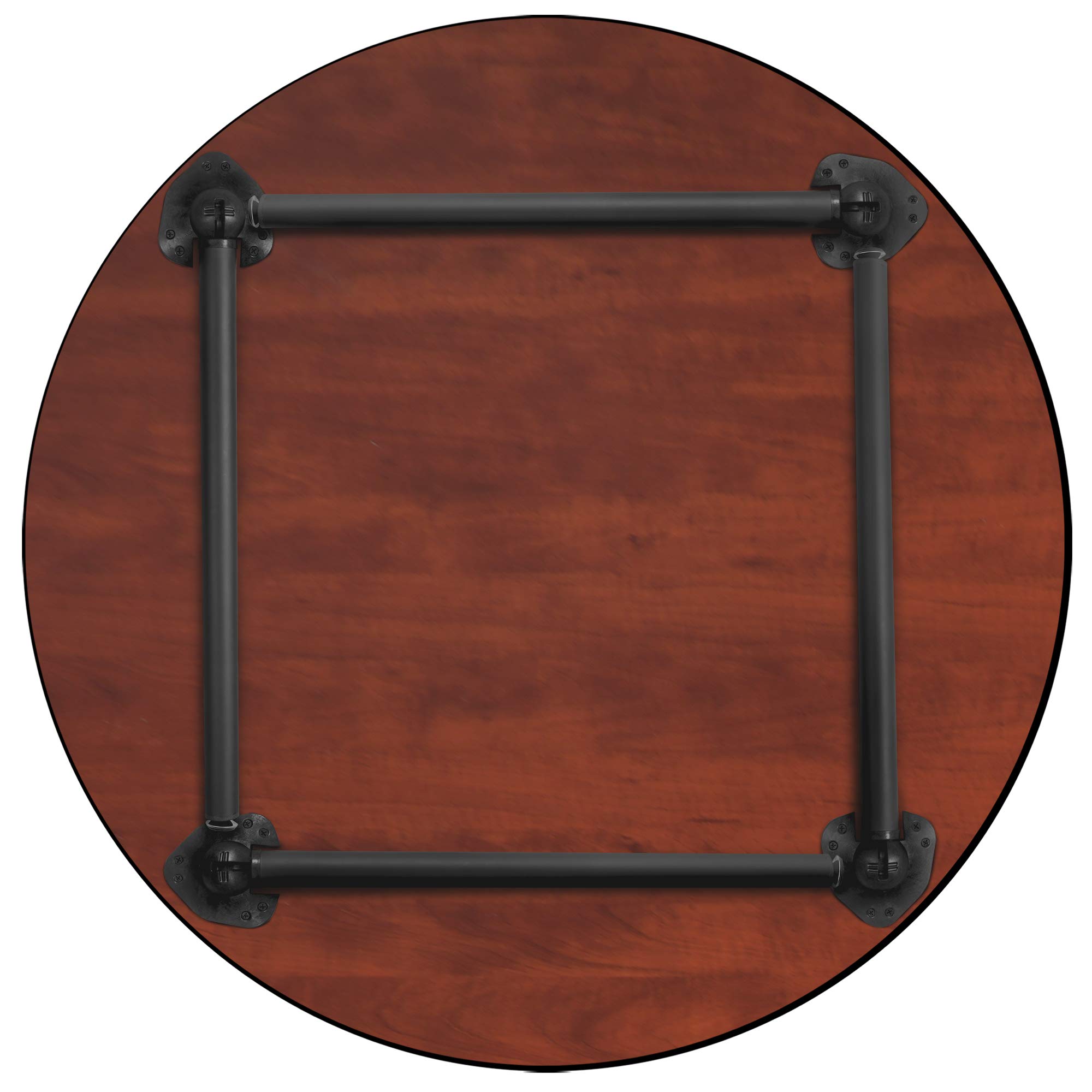 Regency Round Folding Breakroom Dining Table - 36 Inch Medium Size Maple & Black Finish - Perfect for Office Cafeterias, School Lunchrooms & Small Space Dining Areas