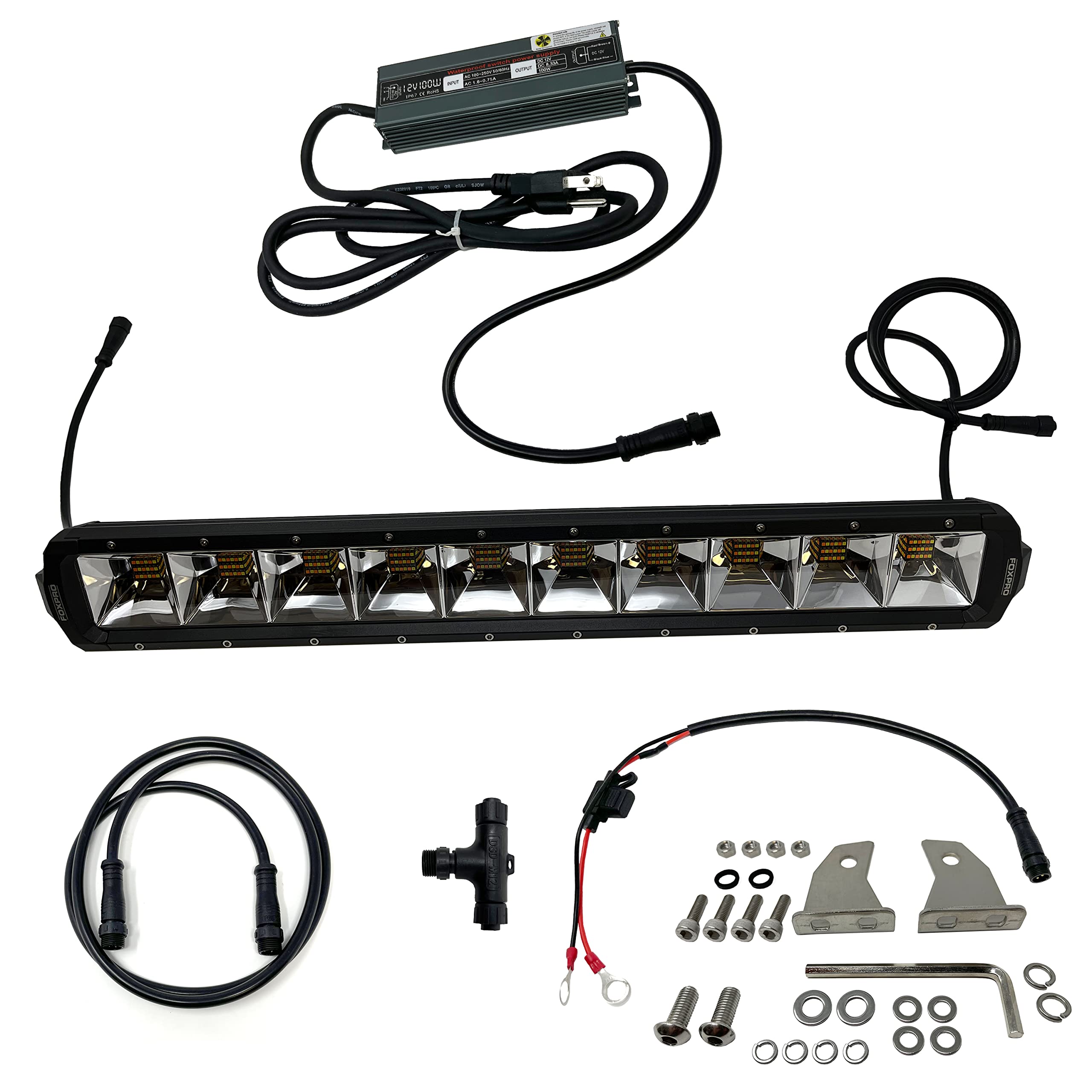 FOXPRO Mudcutter Bowfishing LED Light Kit - Remote Controlled Adjustable Color & Brightness Boat Lights for Night Fishing | Perfect for Bowfishing, Night Hunting & Marine Navigation