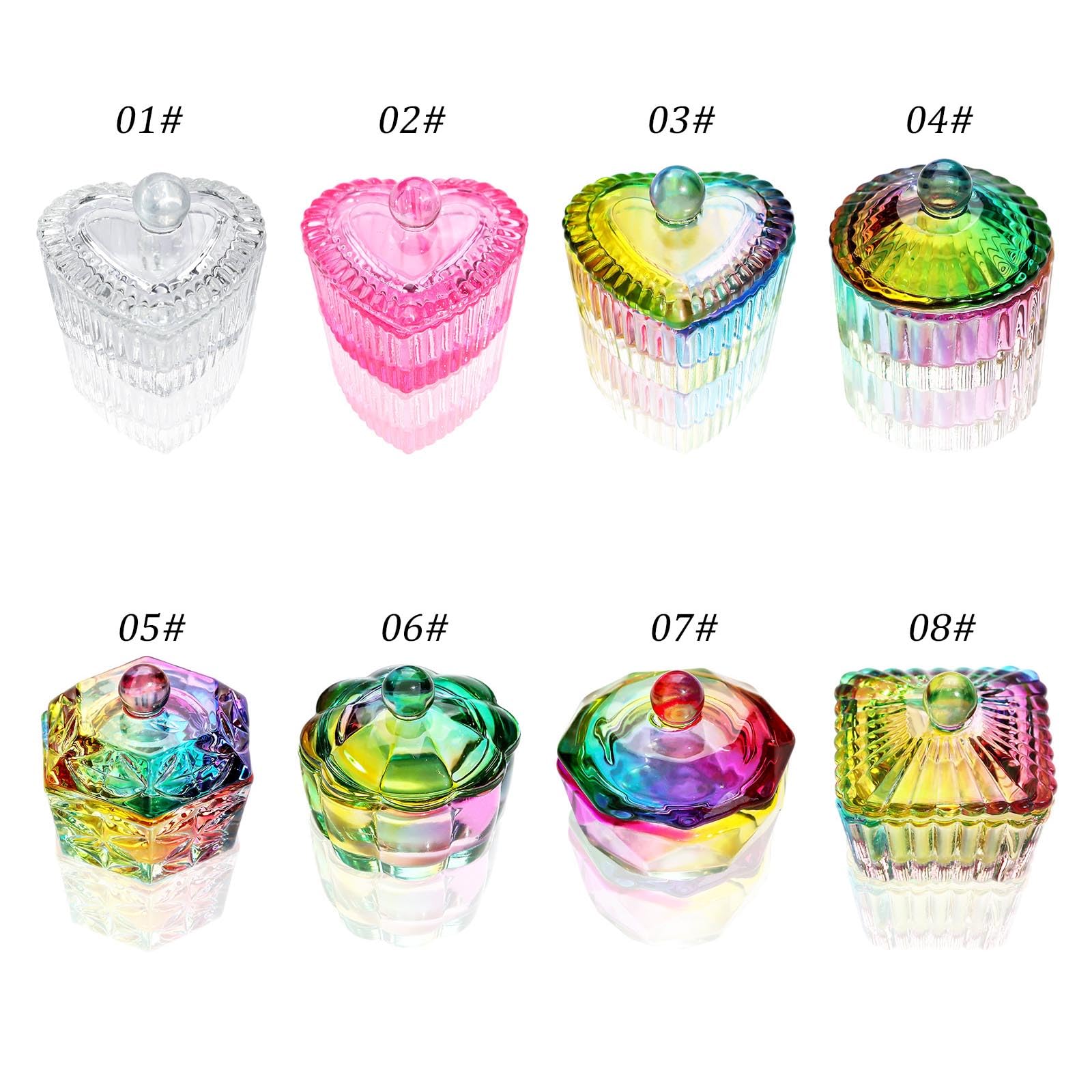 Acrylic Nail Art Dappen Dish - Crystal Bowl for Nail Liquids & Polish Storage
