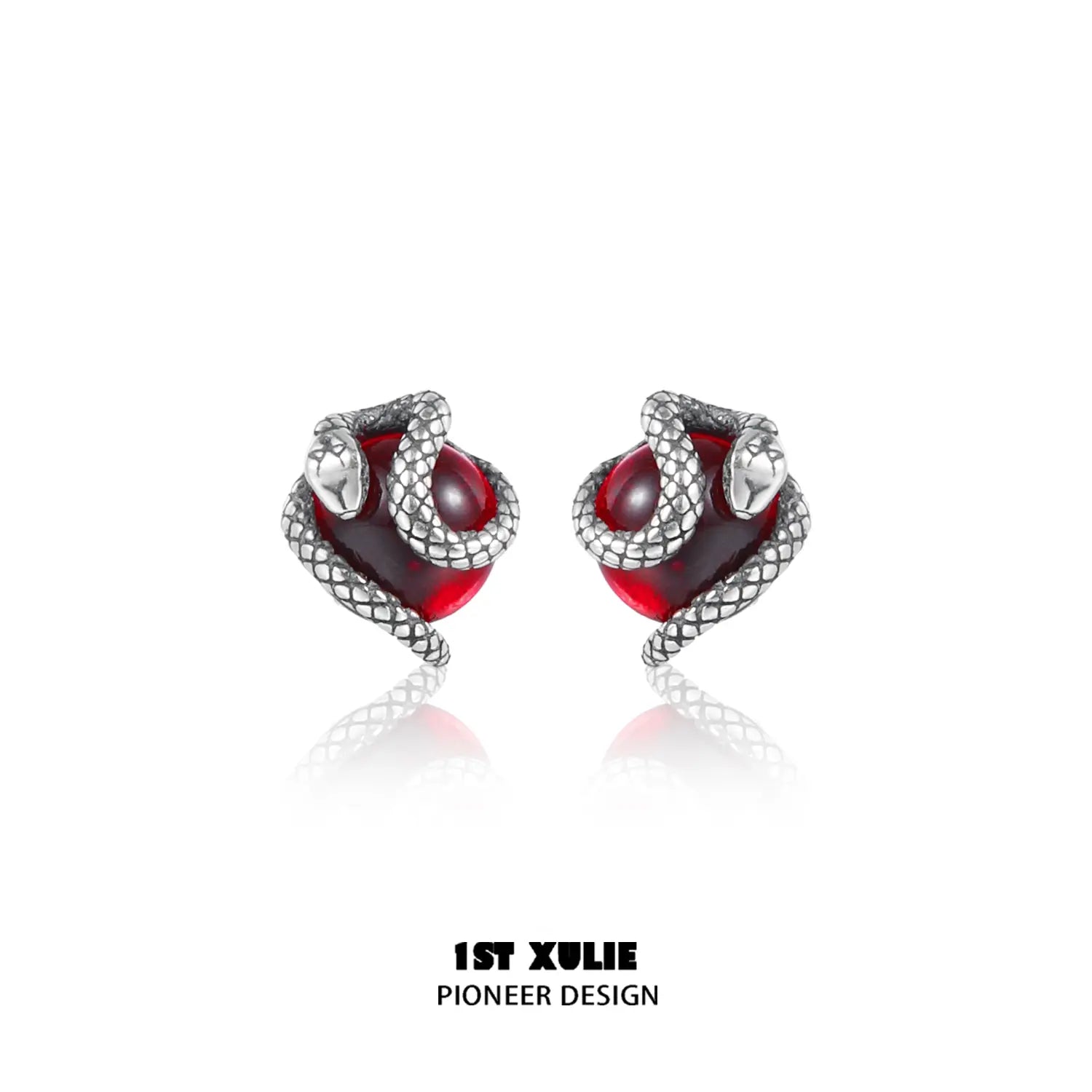 A pair of red earrings