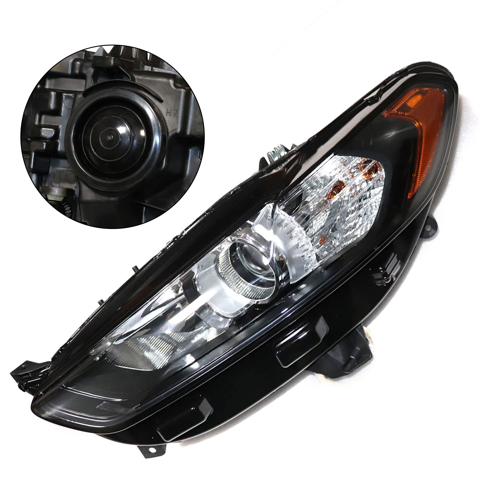 Ford Fusion Halogen Headlight Assembly - Left Driver Side (2013-2016 Models) | Black Housing | Part# FO2503304, DS7Z13008B | US Stock | Perfect for Night Driving & Foggy Conditions