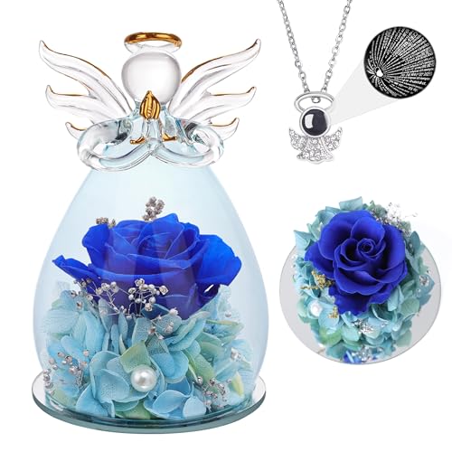 B Large Angel Dark Blue Rose+light