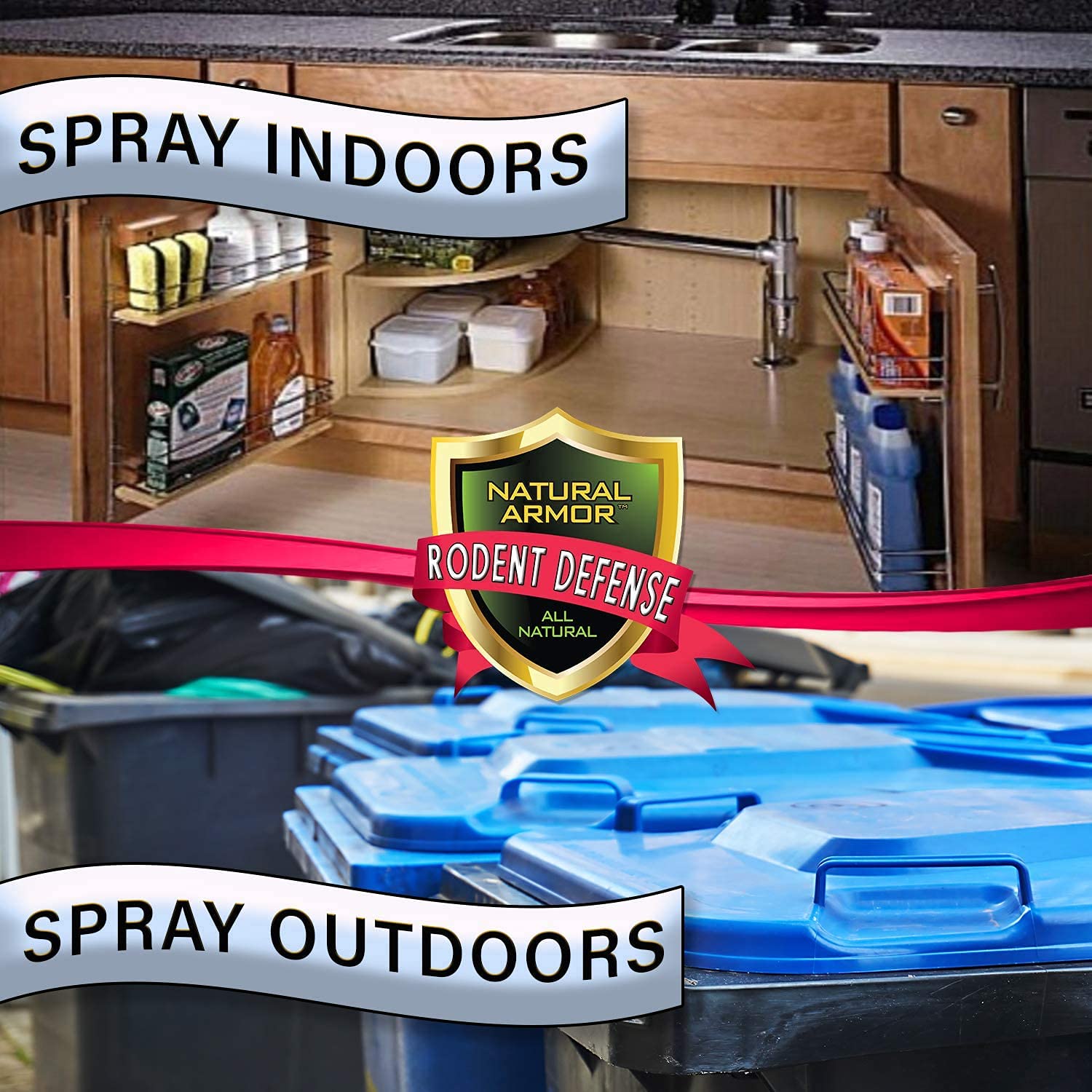 Natural Peppermint Oil Rodent Repellent Spray - Mice, Rats & Rodent Control for Indoor & Outdoor Use - 128oz Gallon Refill (Pack of 4) - Safe & Effective Pest Solution for Homes, Garages, Basements & Gardens