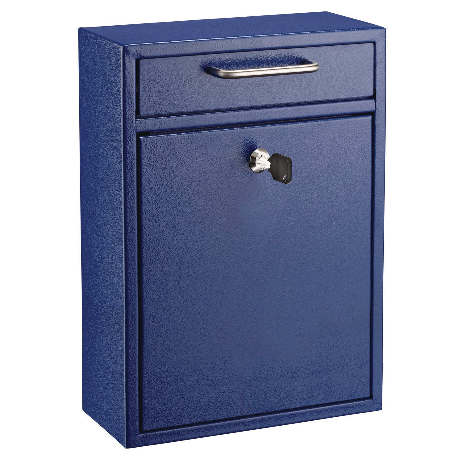 AdirOffice Large Wall Mounted Secure Drop Box - 11.2 x 4.7 x 16.2 Inch Blue Mailbox for Home & Office - Perfect for Package Delivery, Mail Collection and Secure Document Storage