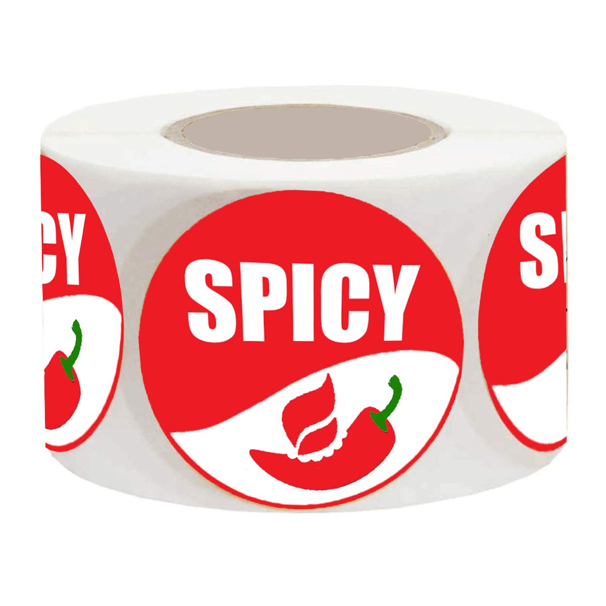 500 Pcs 1.5 Inch Spicy Warning Stickers - Adhesive Food Labels for Grocery Store, Restaurant & Kitchen - Perfect for Marking Hot & Spicy Food Items