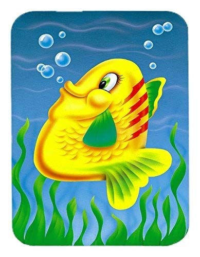 Non-Slip Yellow Fish Mouse Pad & Heat Resistant Trivet - Colorful Kitchen & Office Accessory for Cooking, Gaming & Workspace Decor