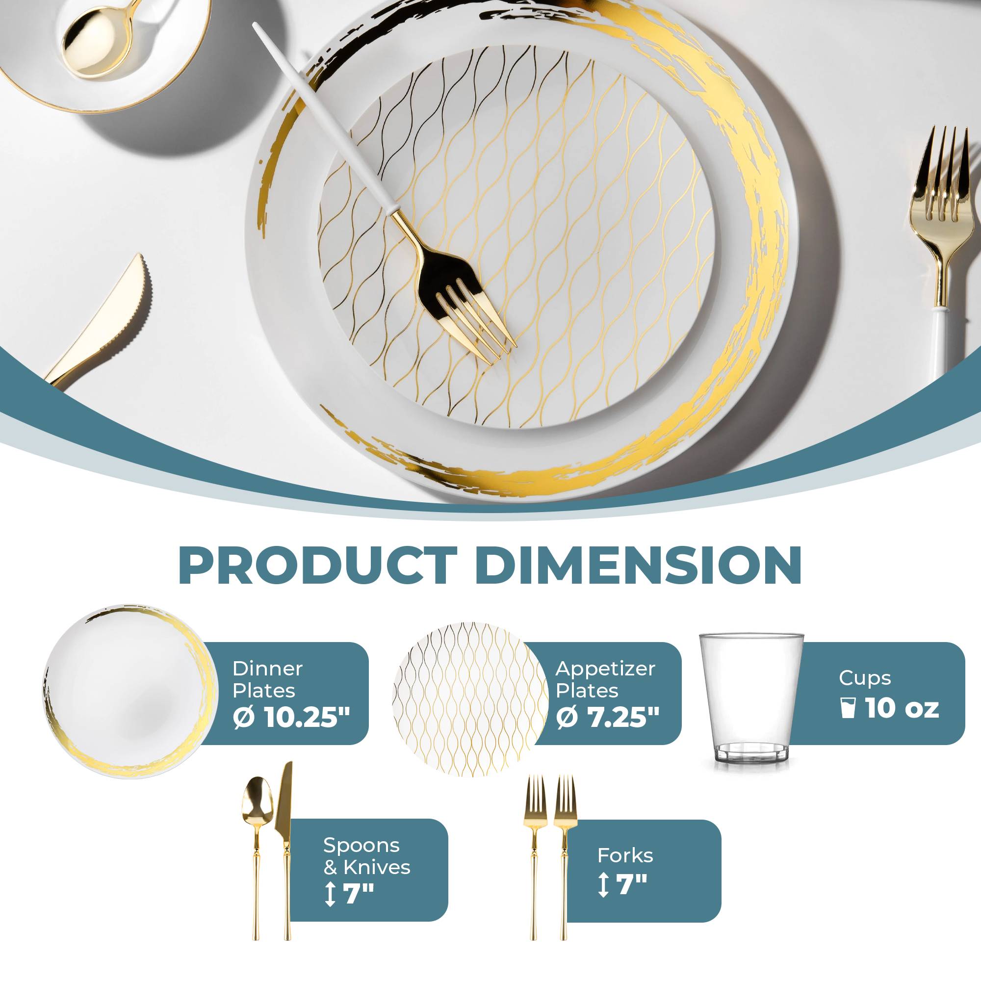 White and Gold Plastic Party Bundle Whisk Set - Premium Kitchen Utensils for Baking, Cooking, and Party Decorations - Perfect for Weddings, Birthdays, and Celebrations