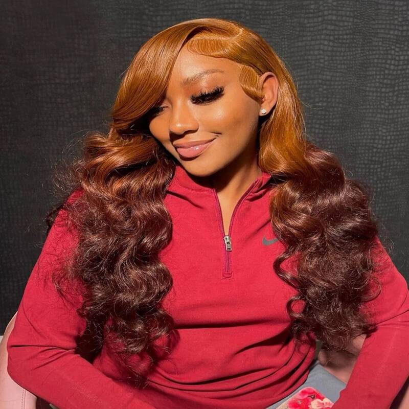 Ombre Ginger Brown Loose Deep Wave