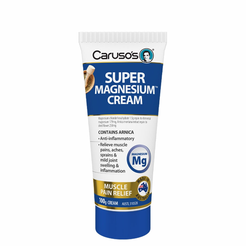 Caruso's Super Magnesium Cream - Premium Muscle & Joint Pain Relief for Athletes & Active Lifestyles | Fast-Absorbing Topical Cream for Recovery, Relaxation & Better Sleep