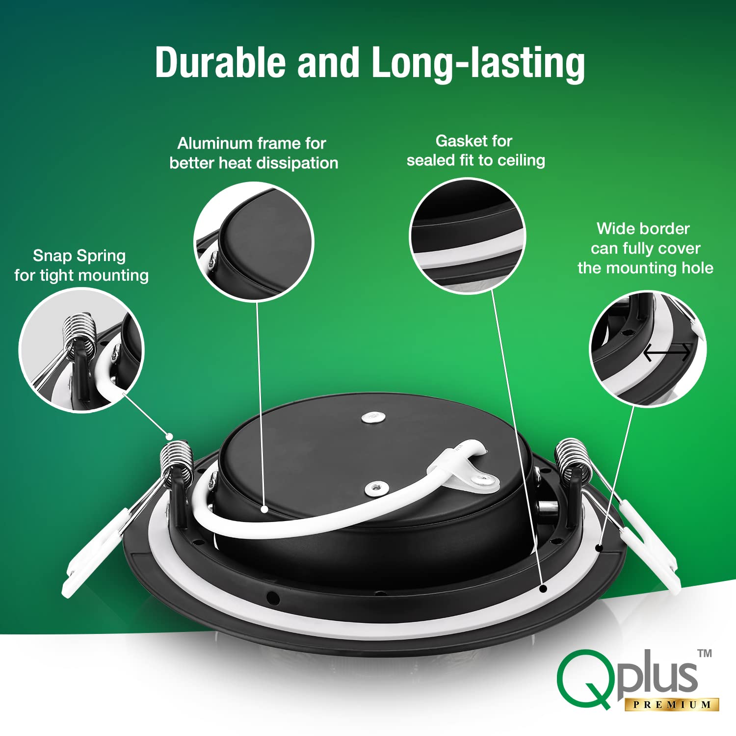 QPLUS 4-Inch Adjustable Recessed LED Gimbal Lights - 5CCT Color Selectable (2700K-5000K), Dimmable, Wet Rated, ETL & IC Certified, Canless Design - Perfect for Kitchens, Bathrooms & Living Rooms - 16 Pack