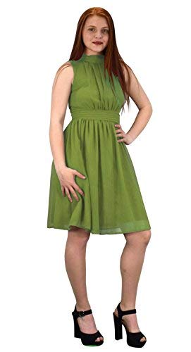 Women's Sleeveless Chiffon Dress - Classic Fit & Flare Summer Casual Dress for Women | Perfect for Beach, Party & Office Wear