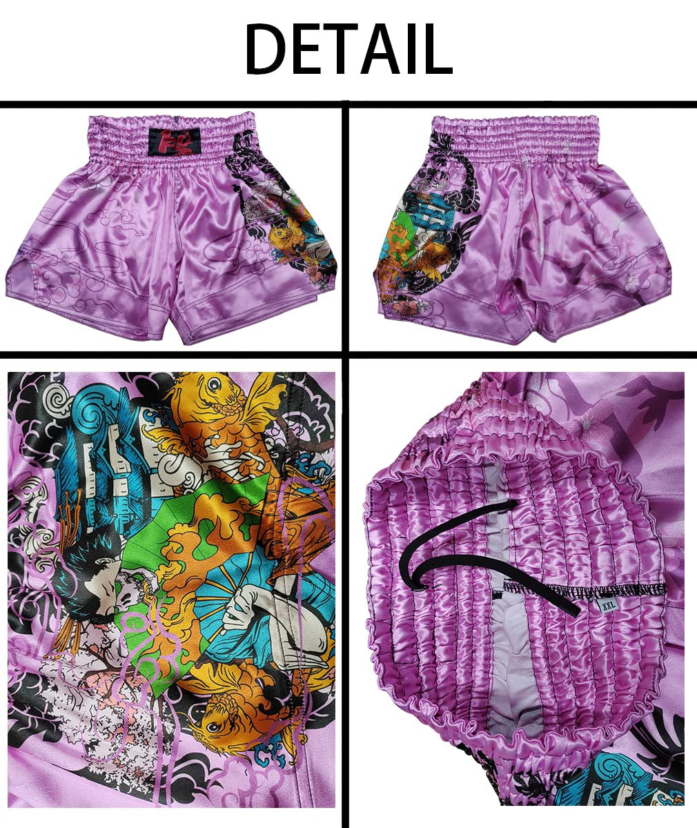 Men's Red Cross Muay Thai Boxing Shorts - Breathable Gym Sports Trunks for MMA, Kickboxing & Training | Perfect for Workouts & Martial Arts