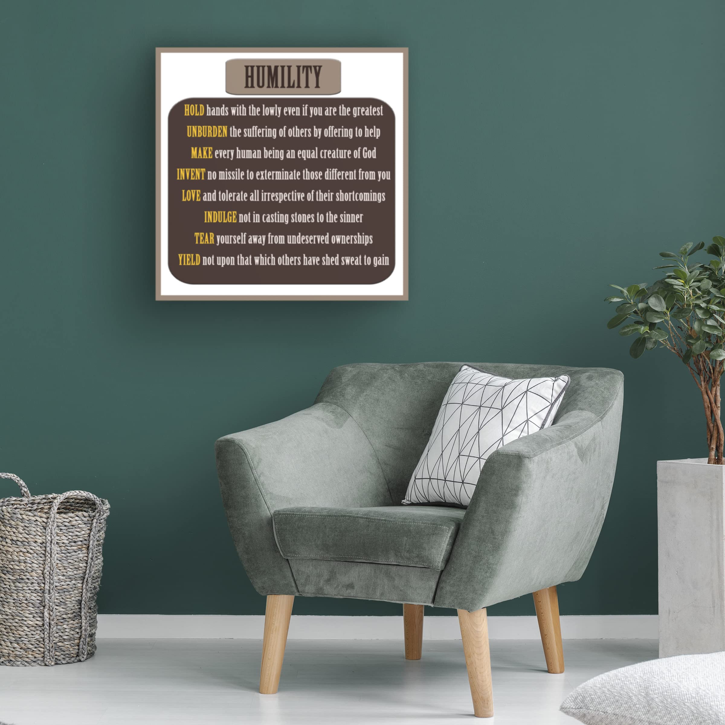 Trademark Fine Art 'Humility Word Art' Canvas Print by Richard Homawoo - Inspirational Home Decor for Living Room, Bedroom & Office