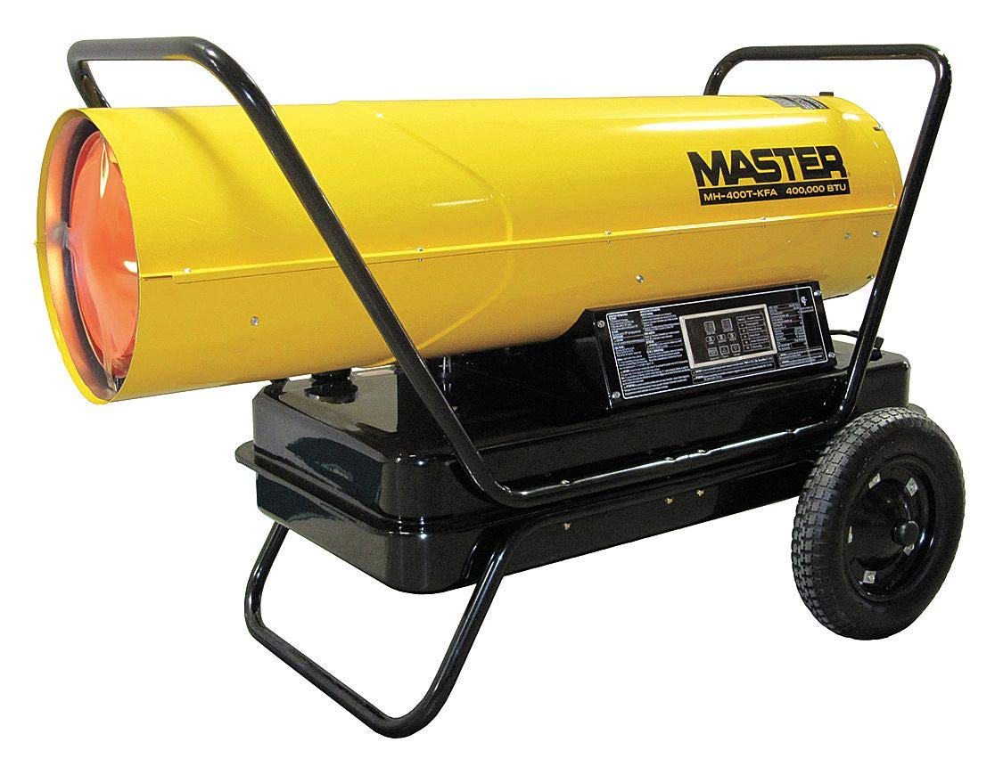 MASTER 400TMHD-KFA 400,000 BTU Portable Kerosene/Diesel Forced Air Torpedo Heater with Thermostat - Heavy Duty Construction, Shop & Warehouse Heating Solution for Winter Worksites, Garages & Large Spaces