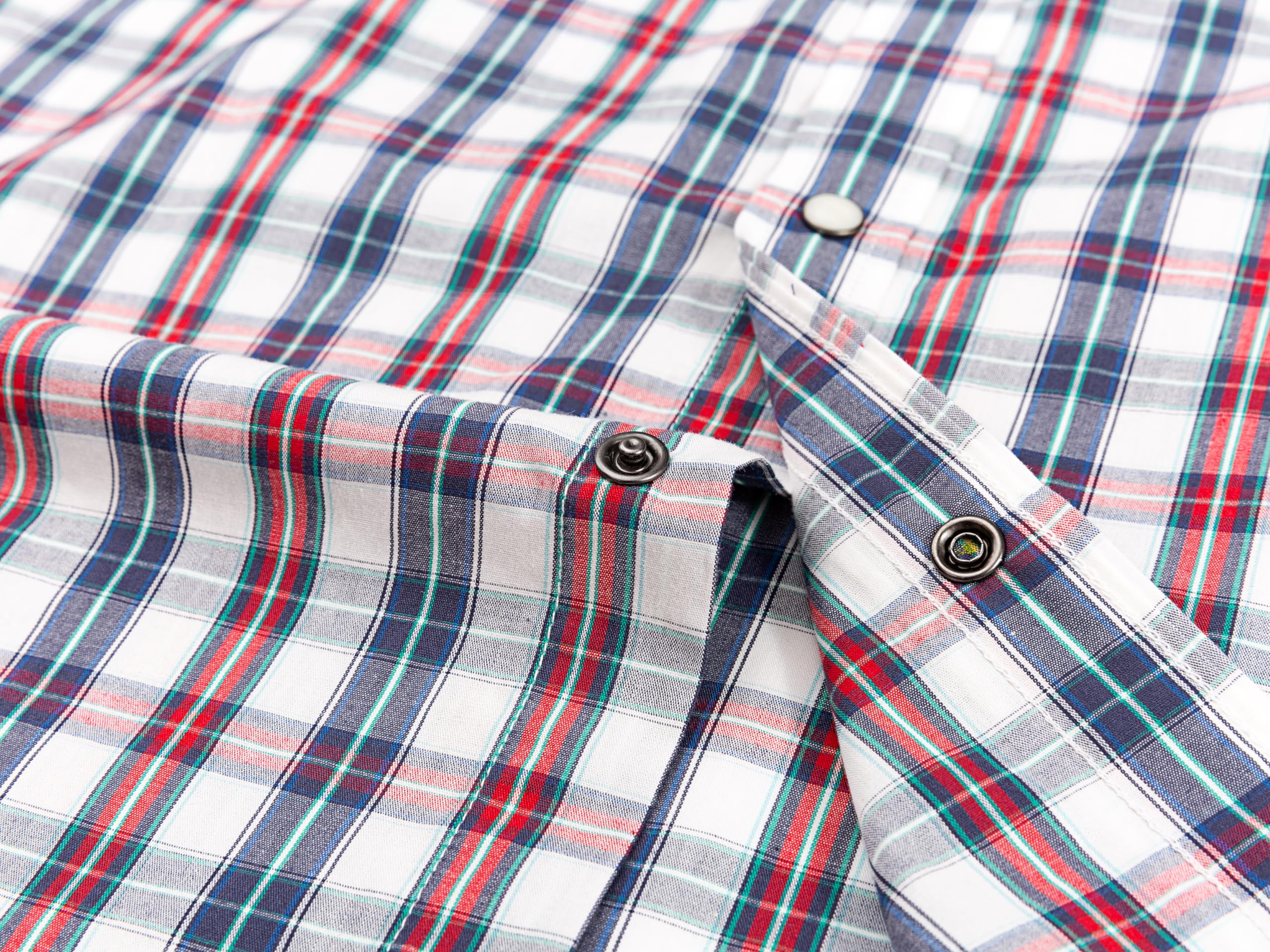 Men's Western Snap Button Plaid Long Sleeve Shirt - Regular Fit Casual Shirt for Cowboy Style, Ranch Work & Outdoor Adventures