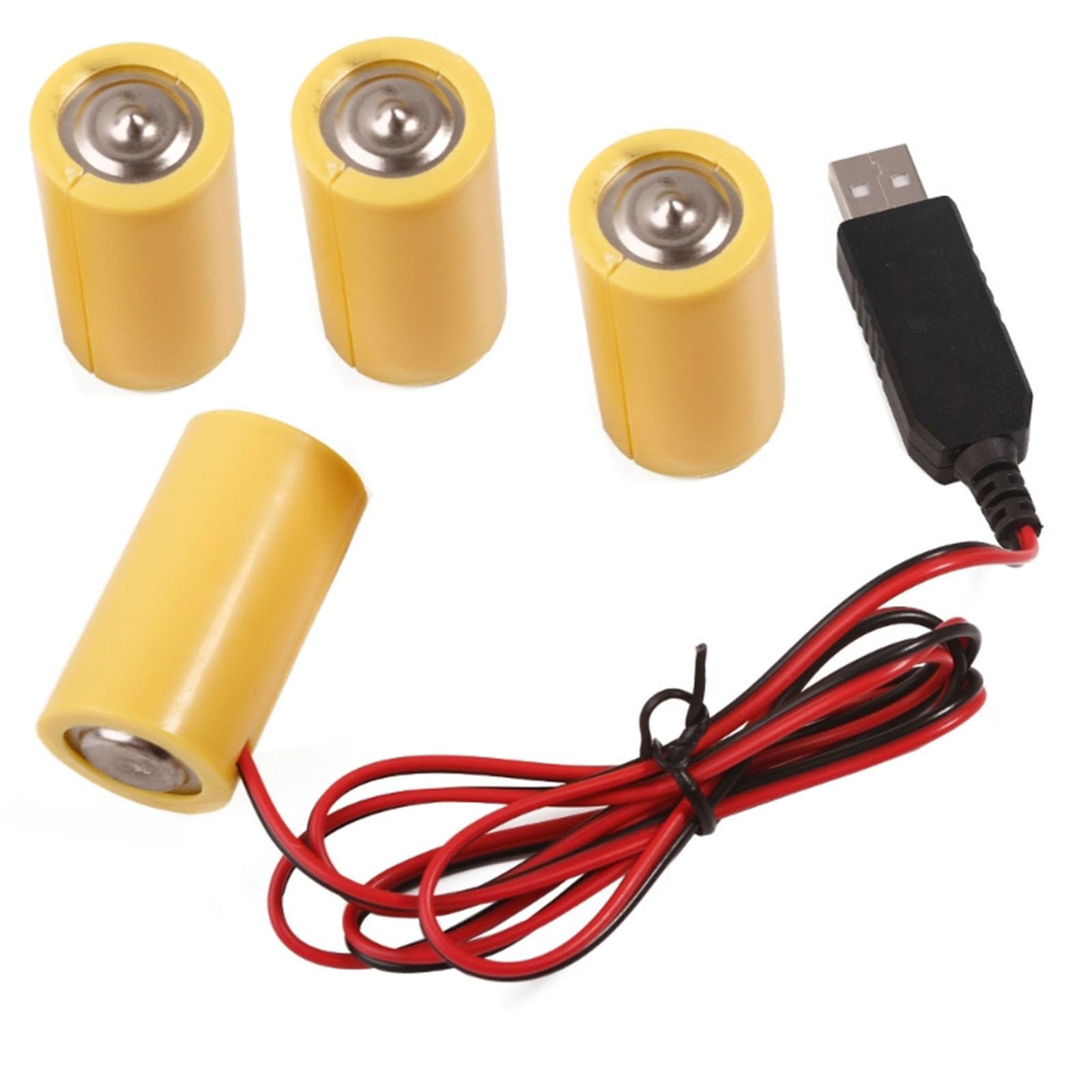 LR14 C Battery USB Power Supply Cable - Replace 4 LR14 C Batteries (4 x 1.5V) | Portable Power Solution for Flashlights, Toys & Electronic Devices | Eco-Friendly USB Charging Alternative