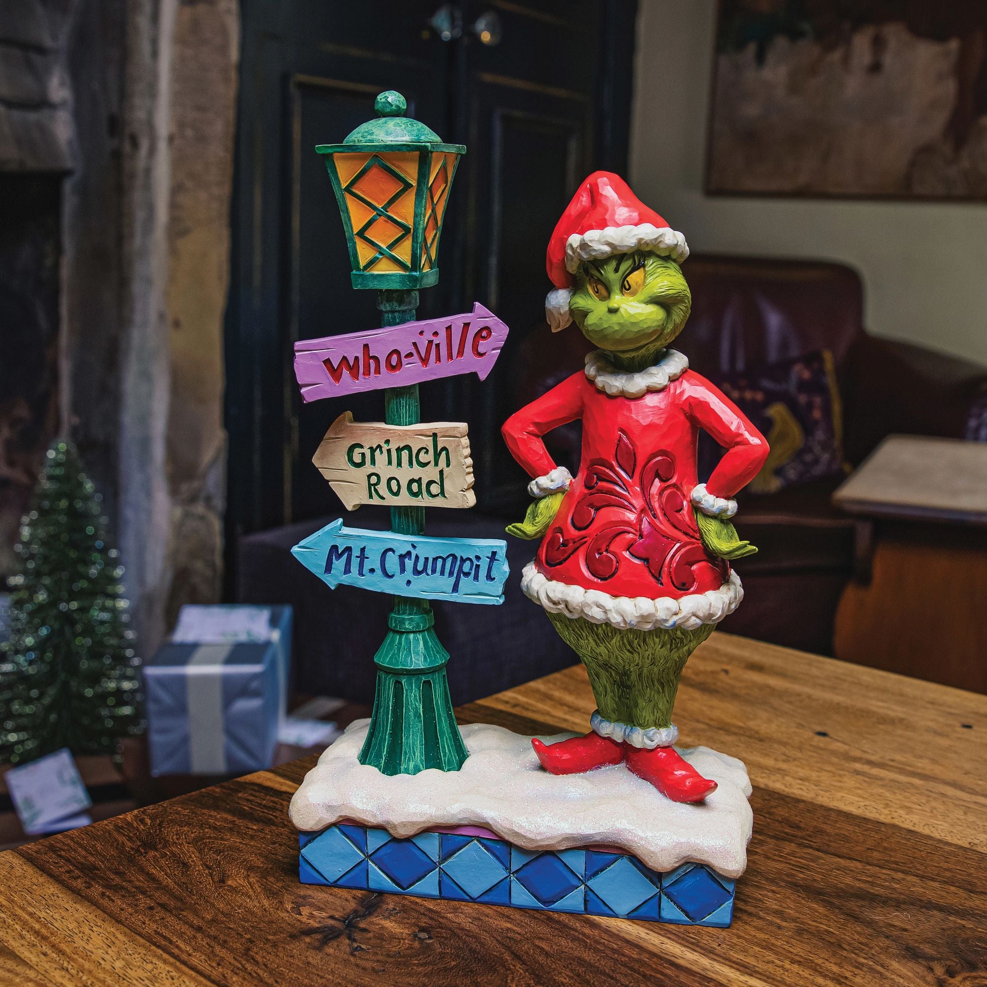 Grinch Christmas Decor by Lit Lamppost - Festive Holiday Home & Yard Decoration for Indoor/Outdoor Use