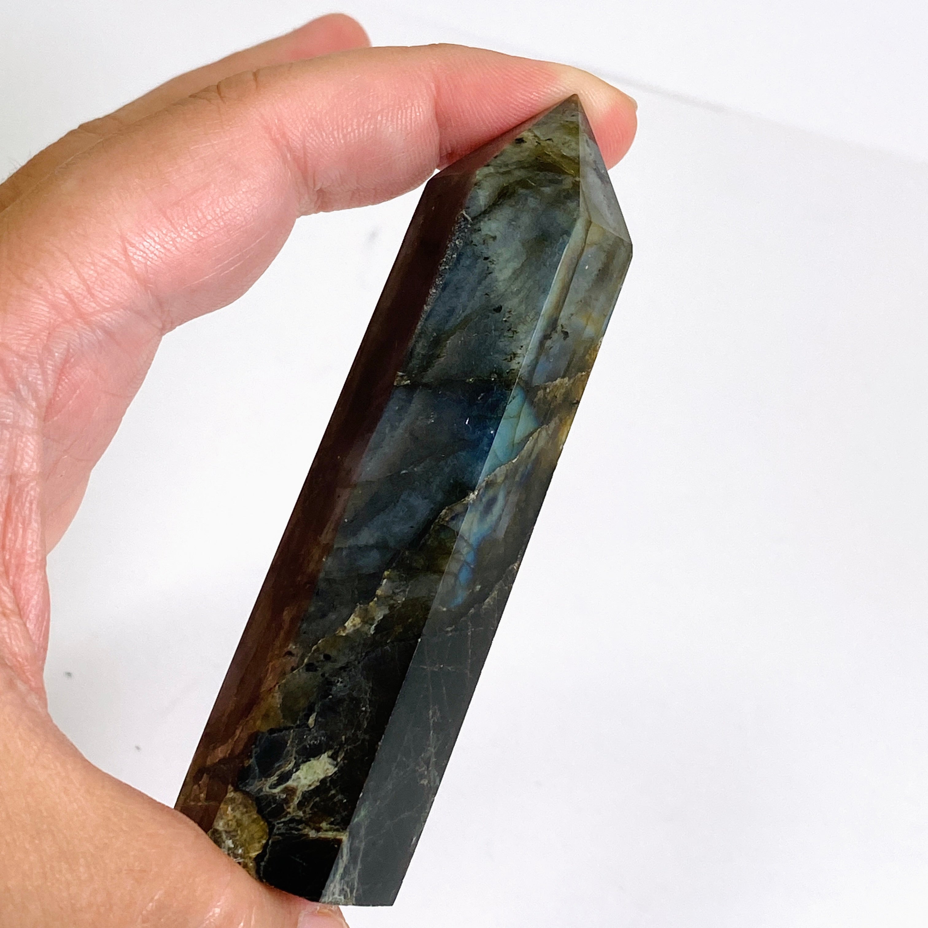 Labradorite Small Generator LSG 06 - Portable Crystal Energy Device for Home & Office Meditation, Healing & Spiritual Practice