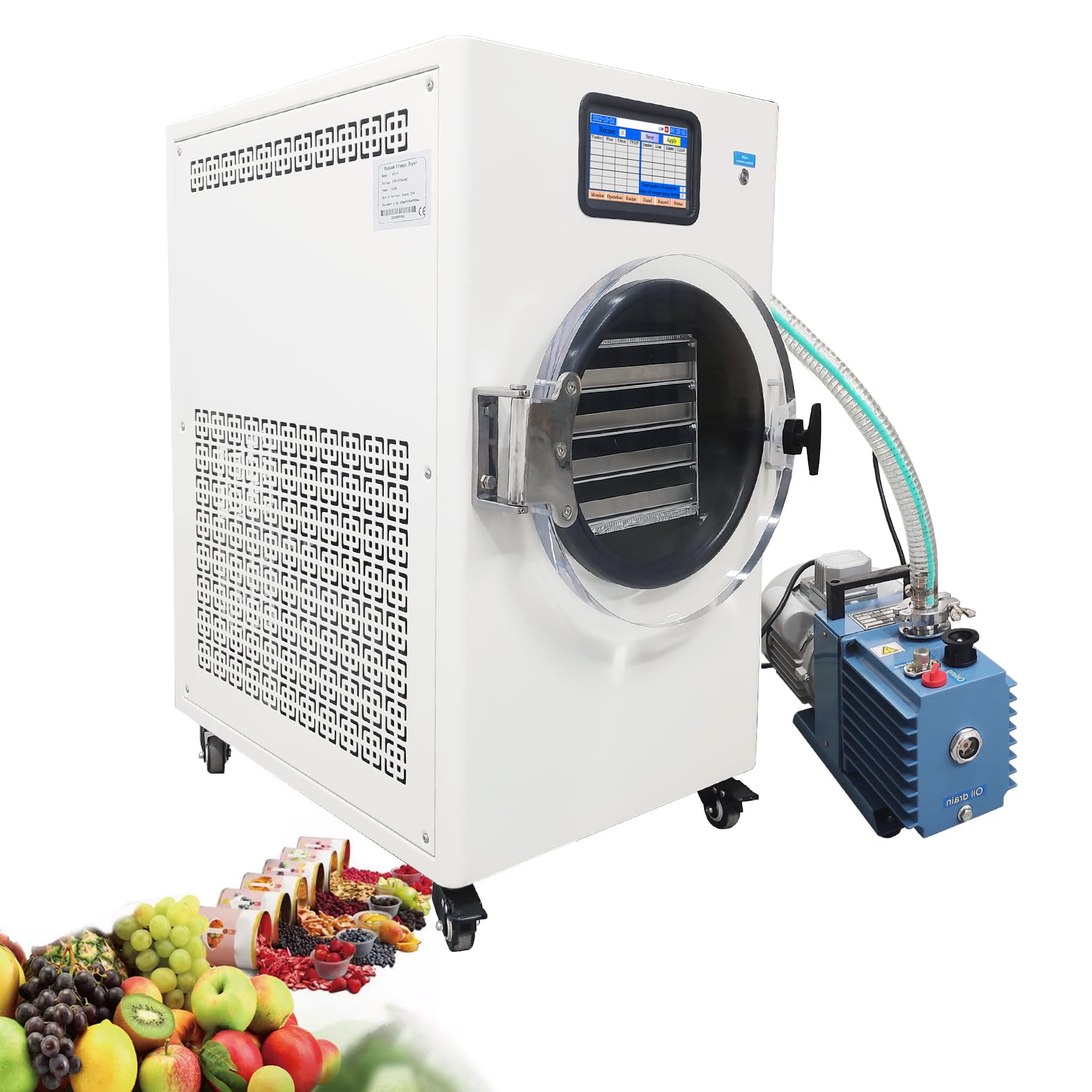 INTSUPERMAI 11lb Batch Scientific Freeze Dryer for Home & Lab Use - Vacuum Freeze Dryer with Pump, 4 Trays, -25°C to +60°C Drying Temp - Ideal for Food Preservation, Pharmaceuticals & DIY Projects