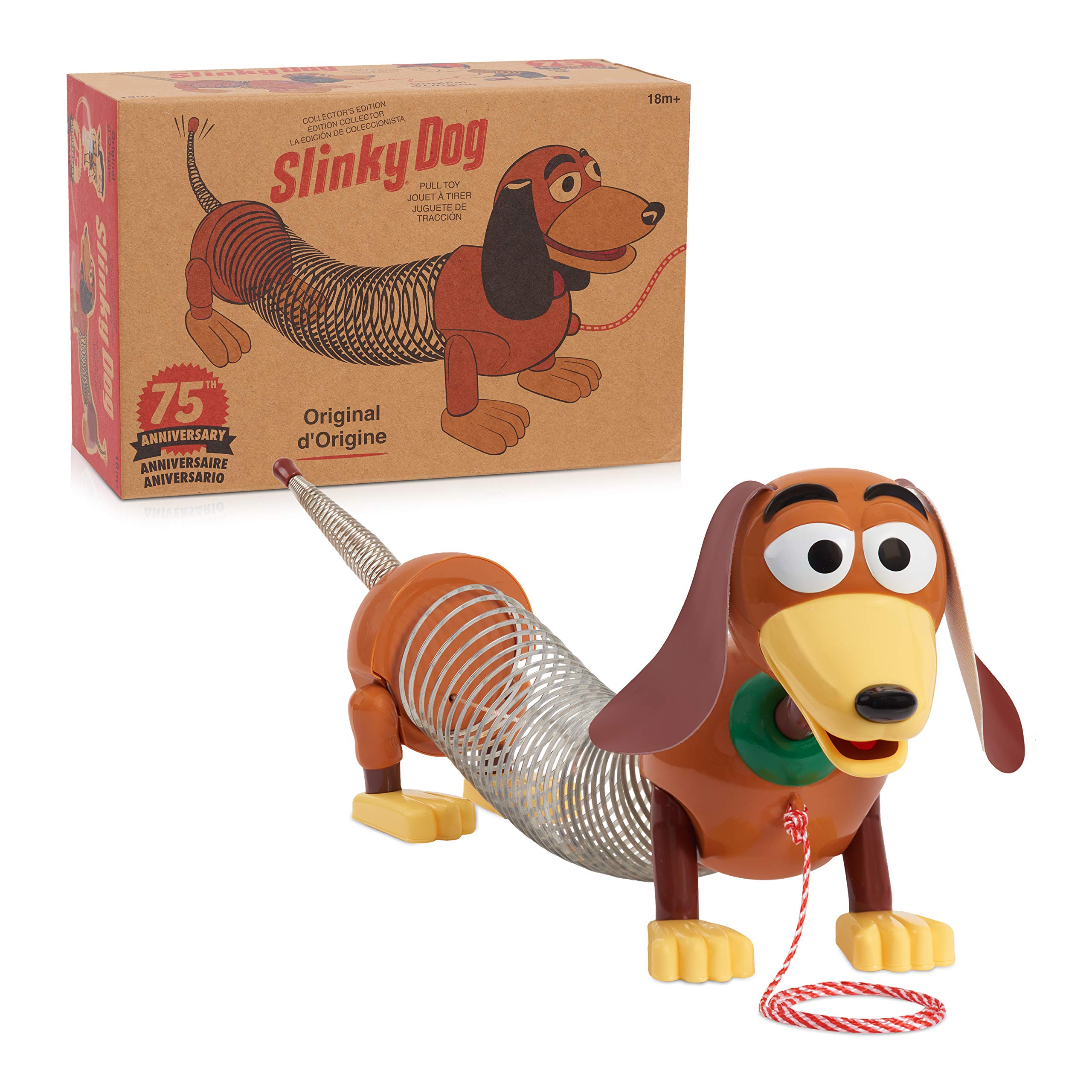Original Slinky Dog Retro Toy - Classic Walking Spring Toy for Kids, Stretches to 14 Inches - Vintage Pull & Stretch Puppy by Just Play - Perfect for Playtime, Gifts & Collectors