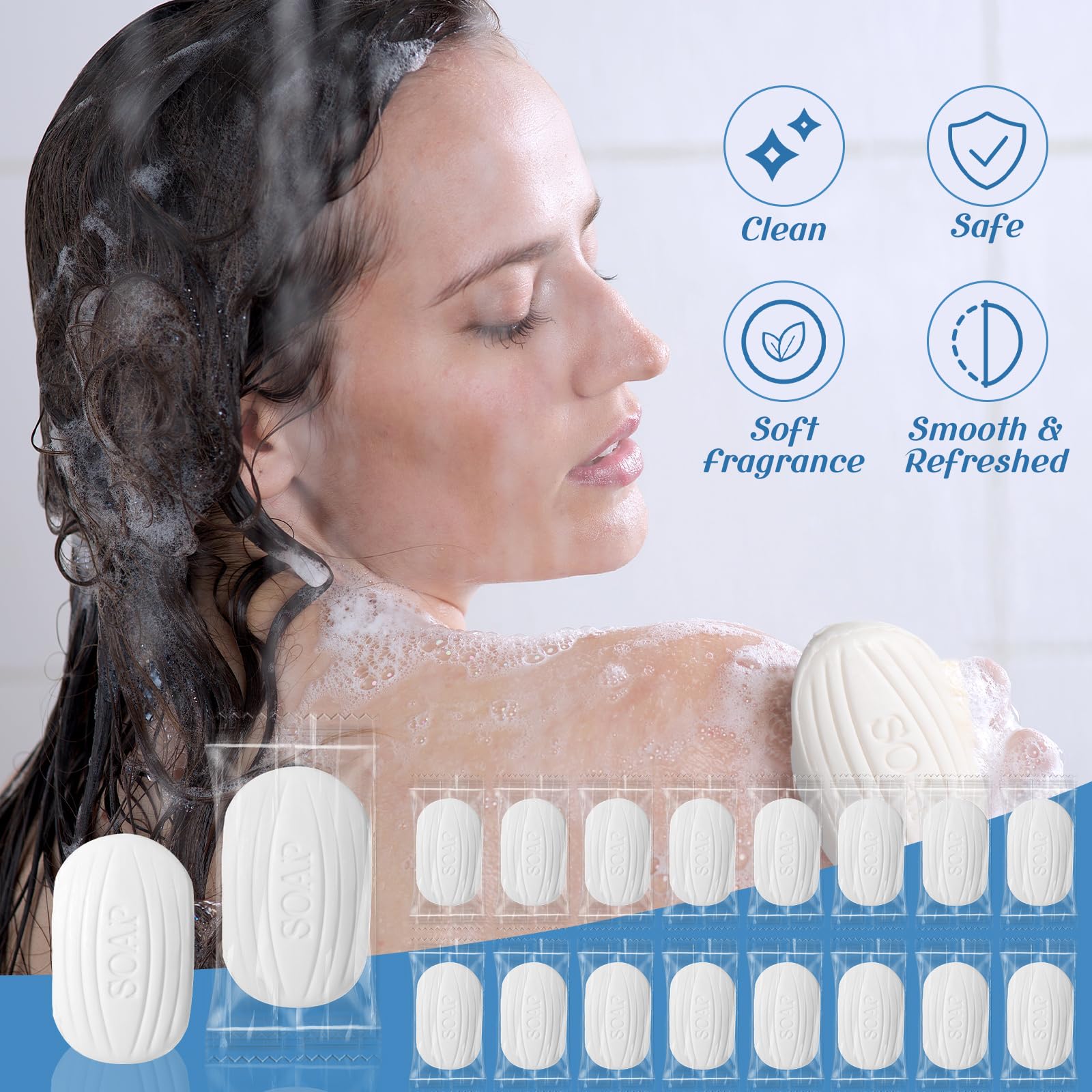 200 Pcs Mini Soap Bars (0.35 oz) - Bulk Individually Wrapped Travel Soap for Face & Body - Hotel Amenities Toiletries for Inns, Hotels & Vacation - Perfect for Travel, Guest Bathrooms & Hospitality Supplies