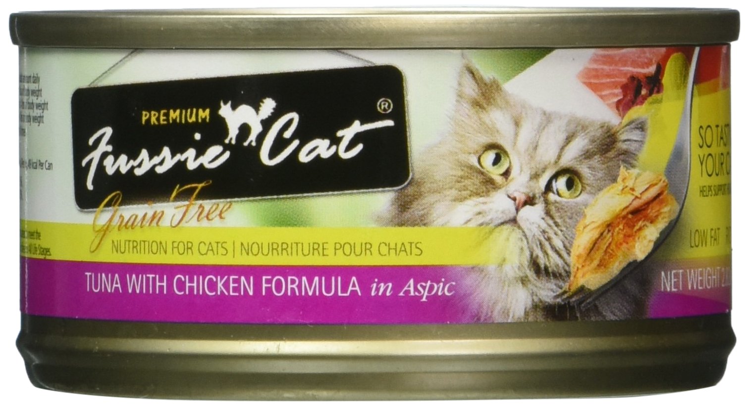 Fussie Cat Grain-Free Tuna & Chicken Wet Cat Food - Case of 24 (2.8oz Cans) - High Protein, Natural Ingredients for Healthy Cats - Perfect for Picky Eaters & Indoor Cats