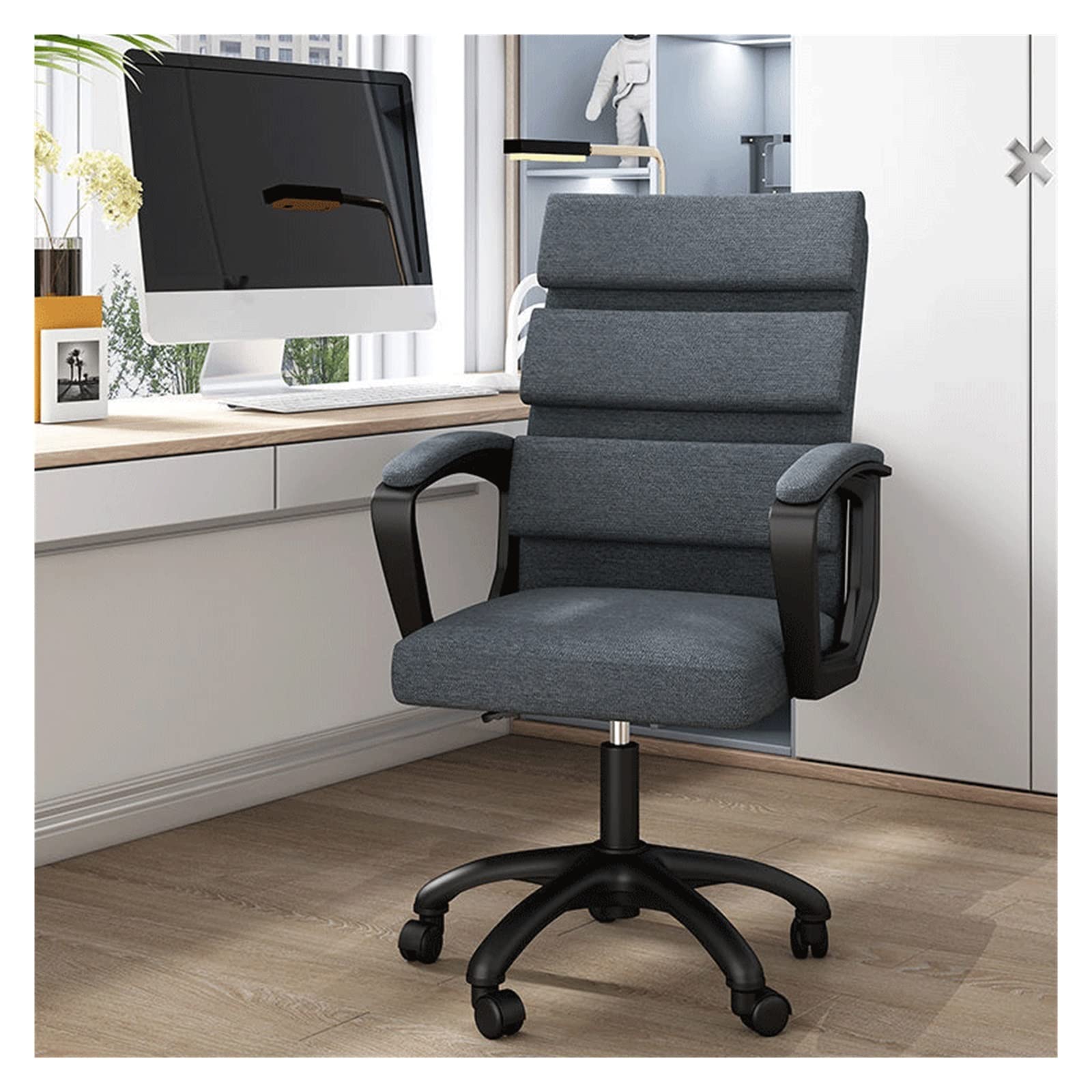 Ergonomic Computer Chair with Backrest - Comfortable Office Desk Chair for Long Hours, Study & Gaming - Adjustable Height, White Starlight (One Size) - Perfect for Home Office, Dorm Room & Workspace