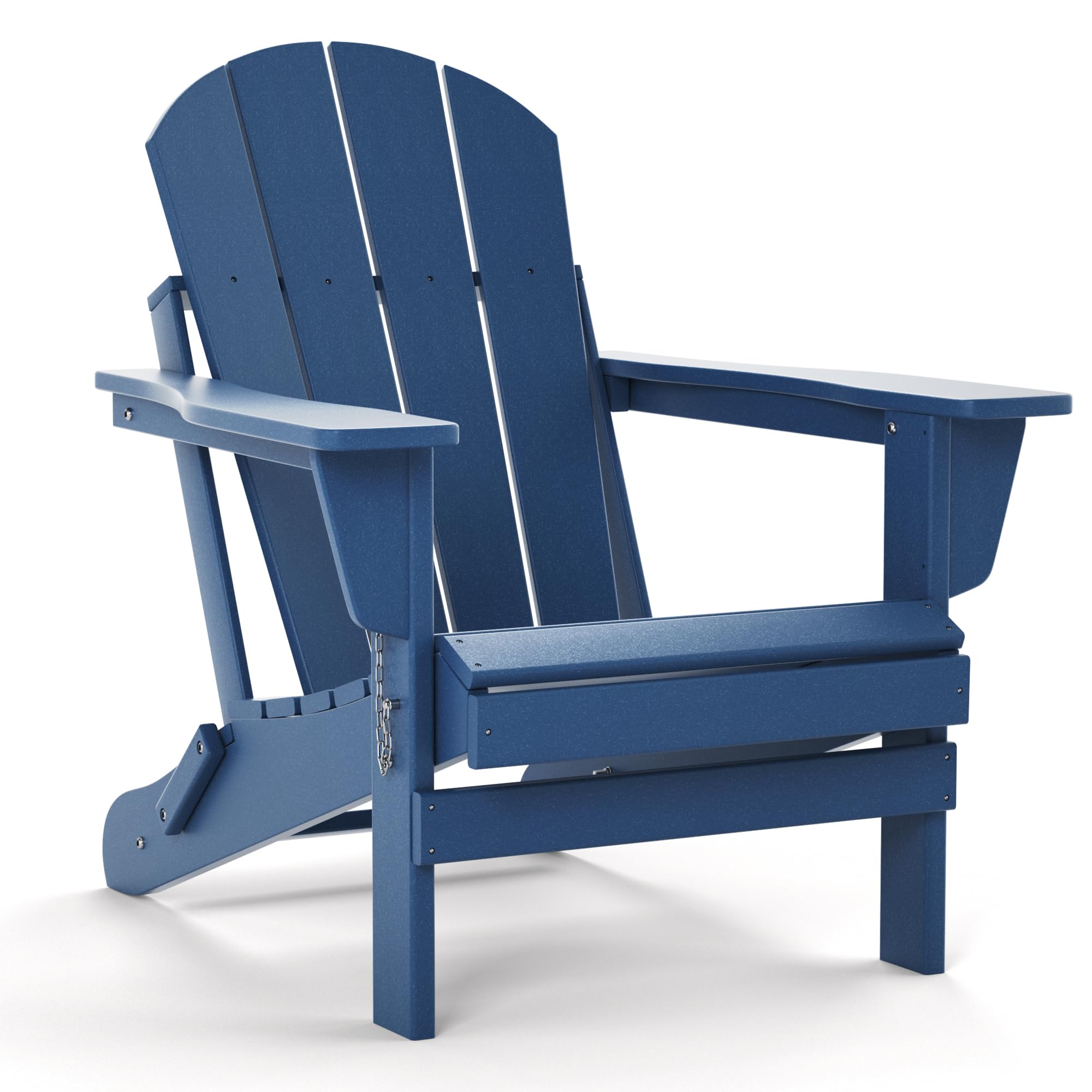TORVA Folding Adirondack Chair - All-Weather HDPE Resin Outdoor Patio Chair for Backyard, Garden, Beach & Deck - Fire Pit & BBQ Seating - Navy Blue (Perfect for Camping, Picnics & Relaxing Outdoors)